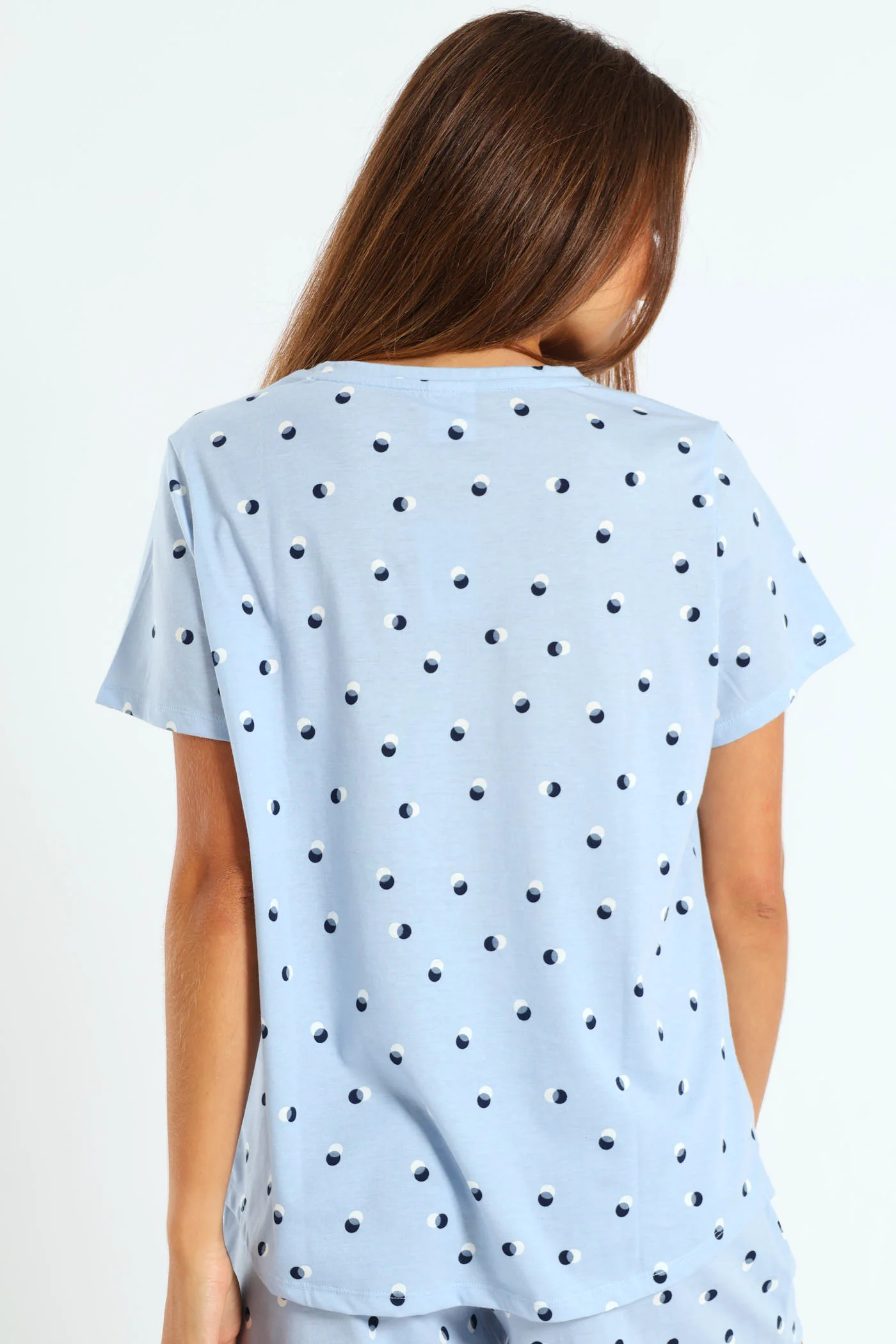Spot Knit Sleep Tee - Light Blue - Image 4