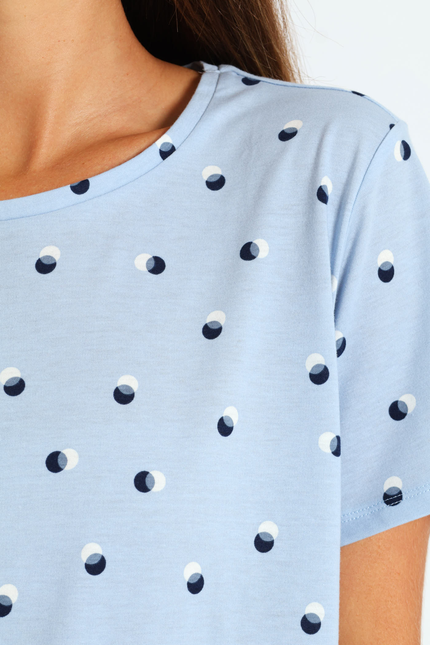 Spot Knit Sleep Tee - Light Blue - Image 5