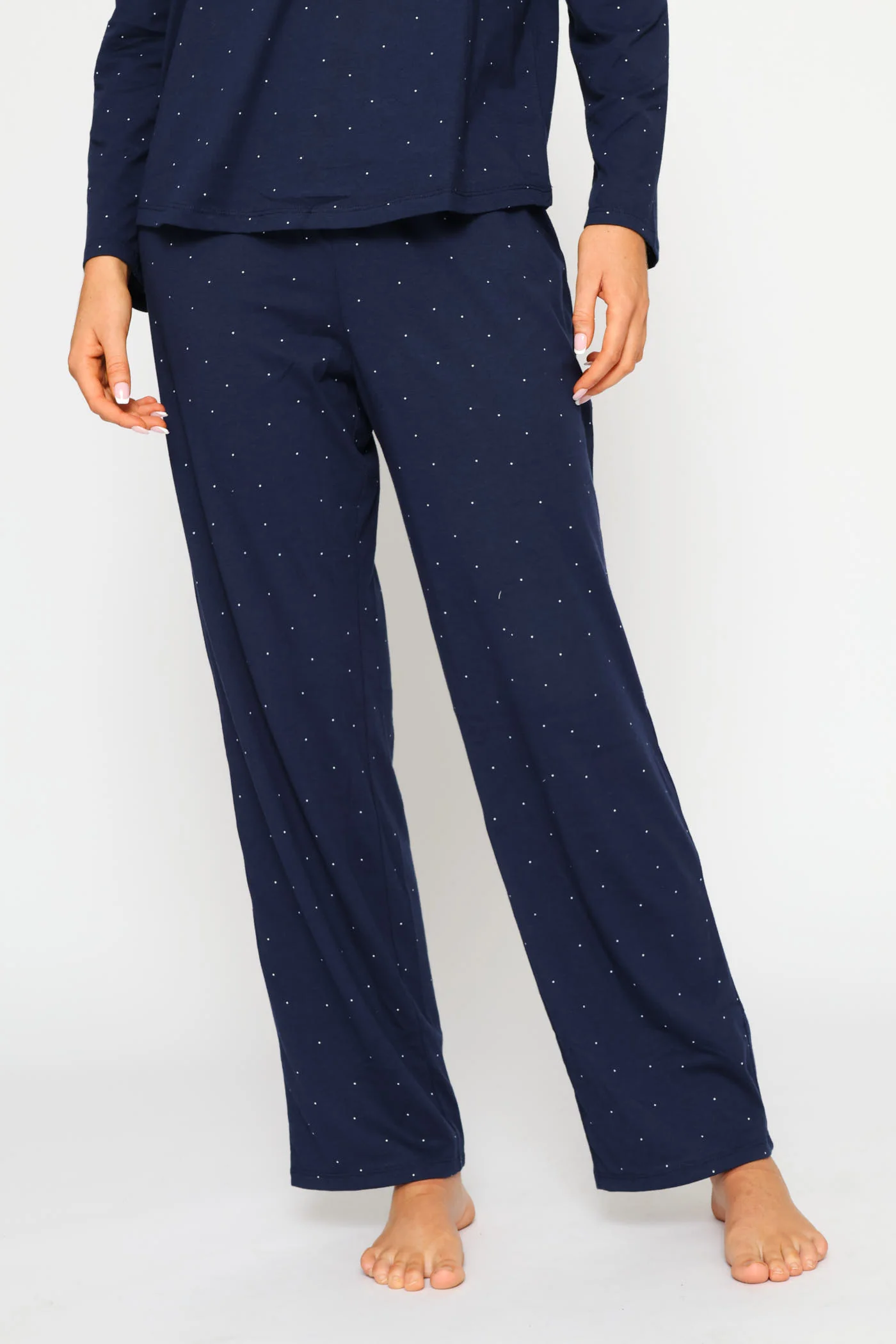 Spot Knit Straight Leg Pant - Navy - Image 2