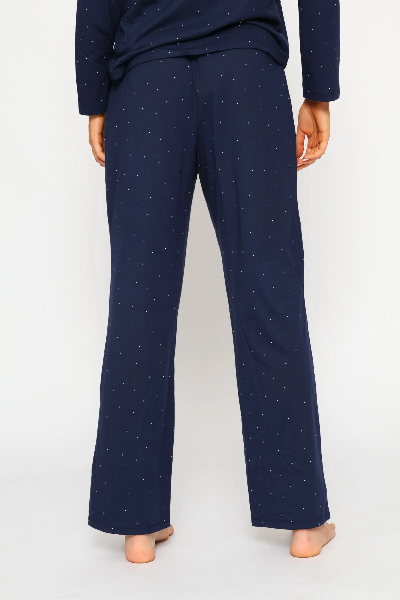 Spot Knit Straight Leg Pant - Navy - Image 5