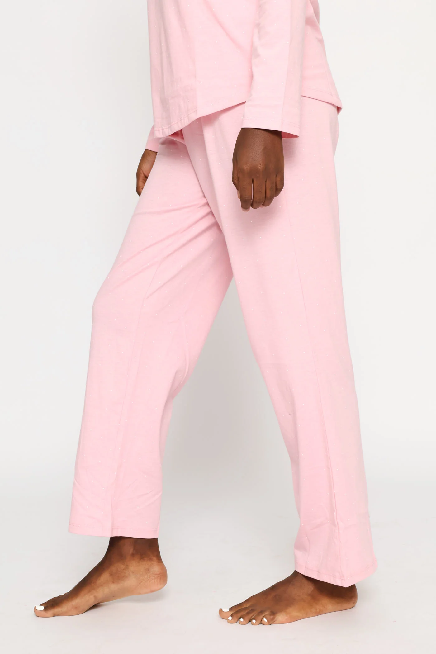 Spot Knit Straight Leg Pant - Pink - Image 2