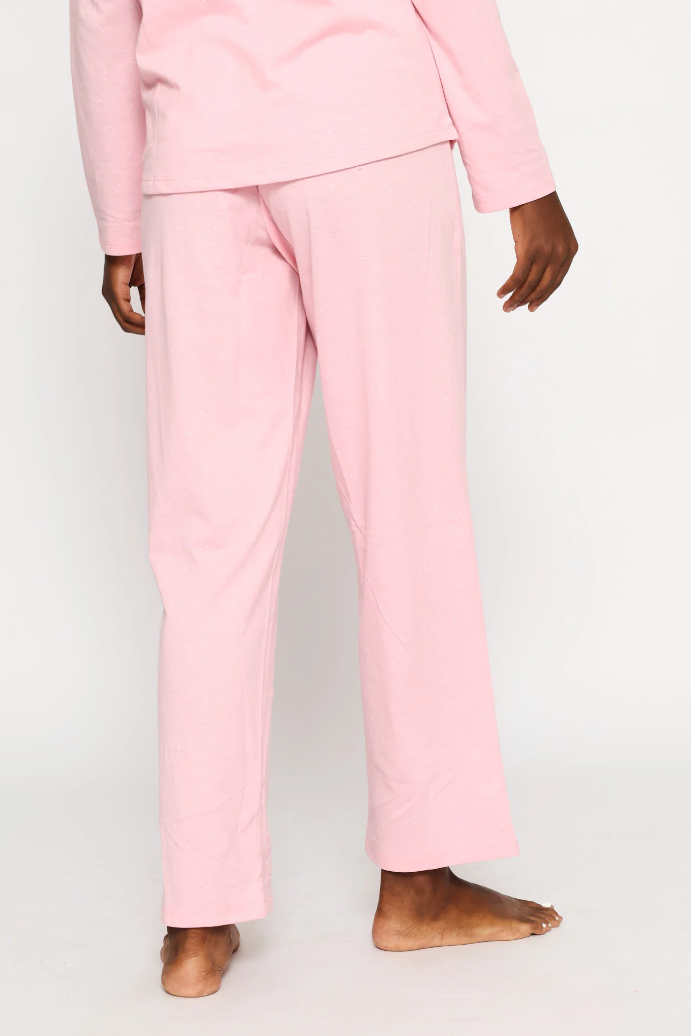 Spot Knit Straight Leg Pant - Pink - Image 4