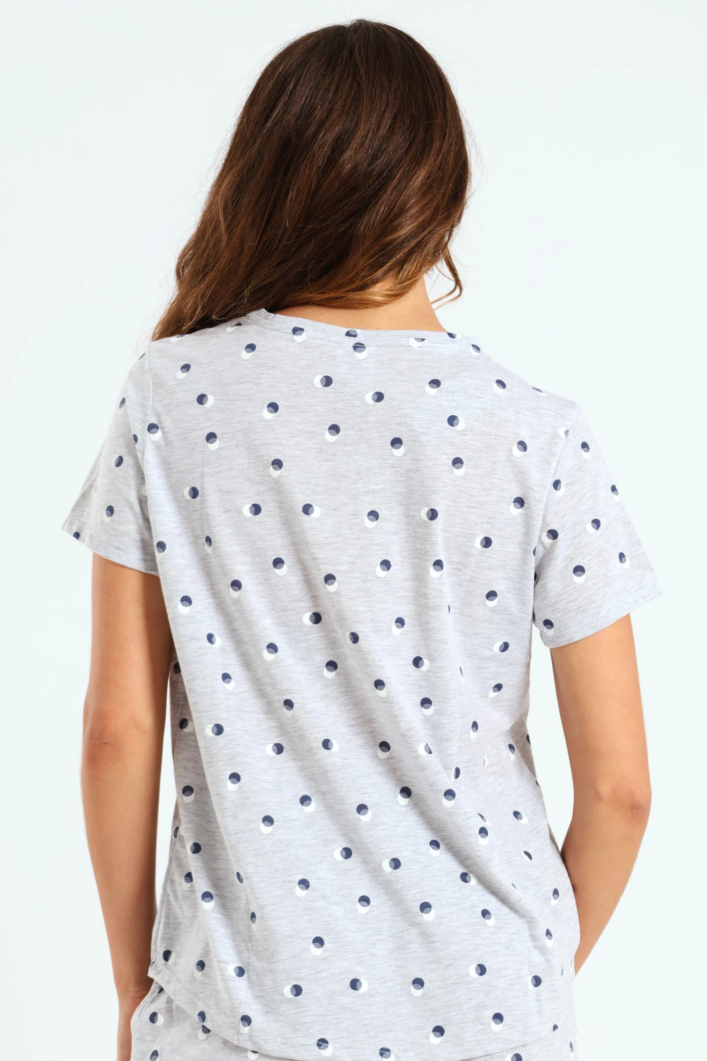 Spot Knit Tee - Grey Melange - Image 2