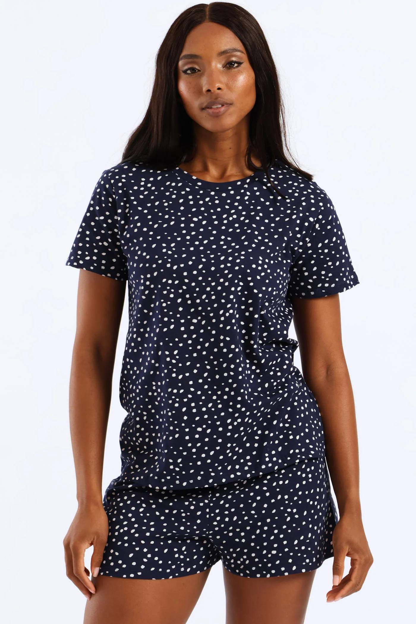 Spots Sleep Tee - Navy/White - Image 2