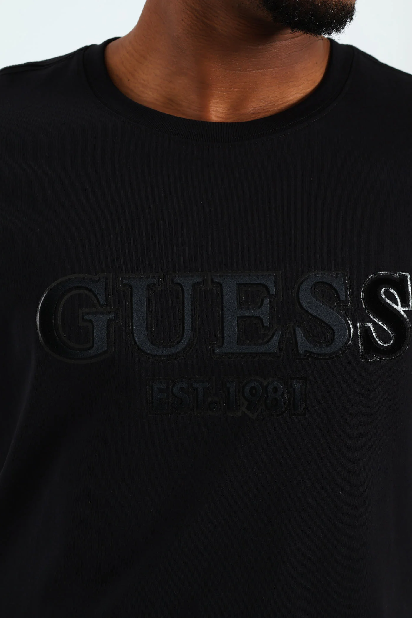 Sprayed Flock Logo Tee - Black - Image 4