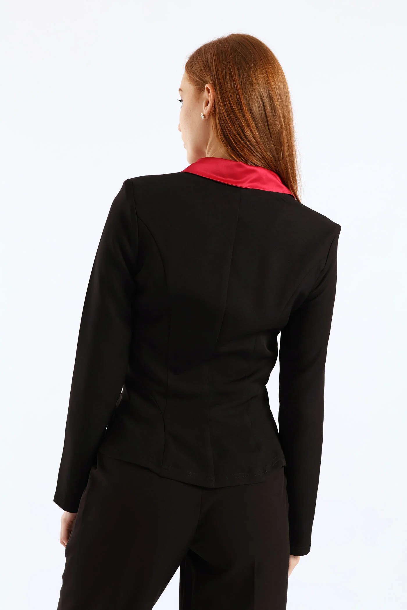 Sqaure Neck Preppy Blazer - Black - Image 6