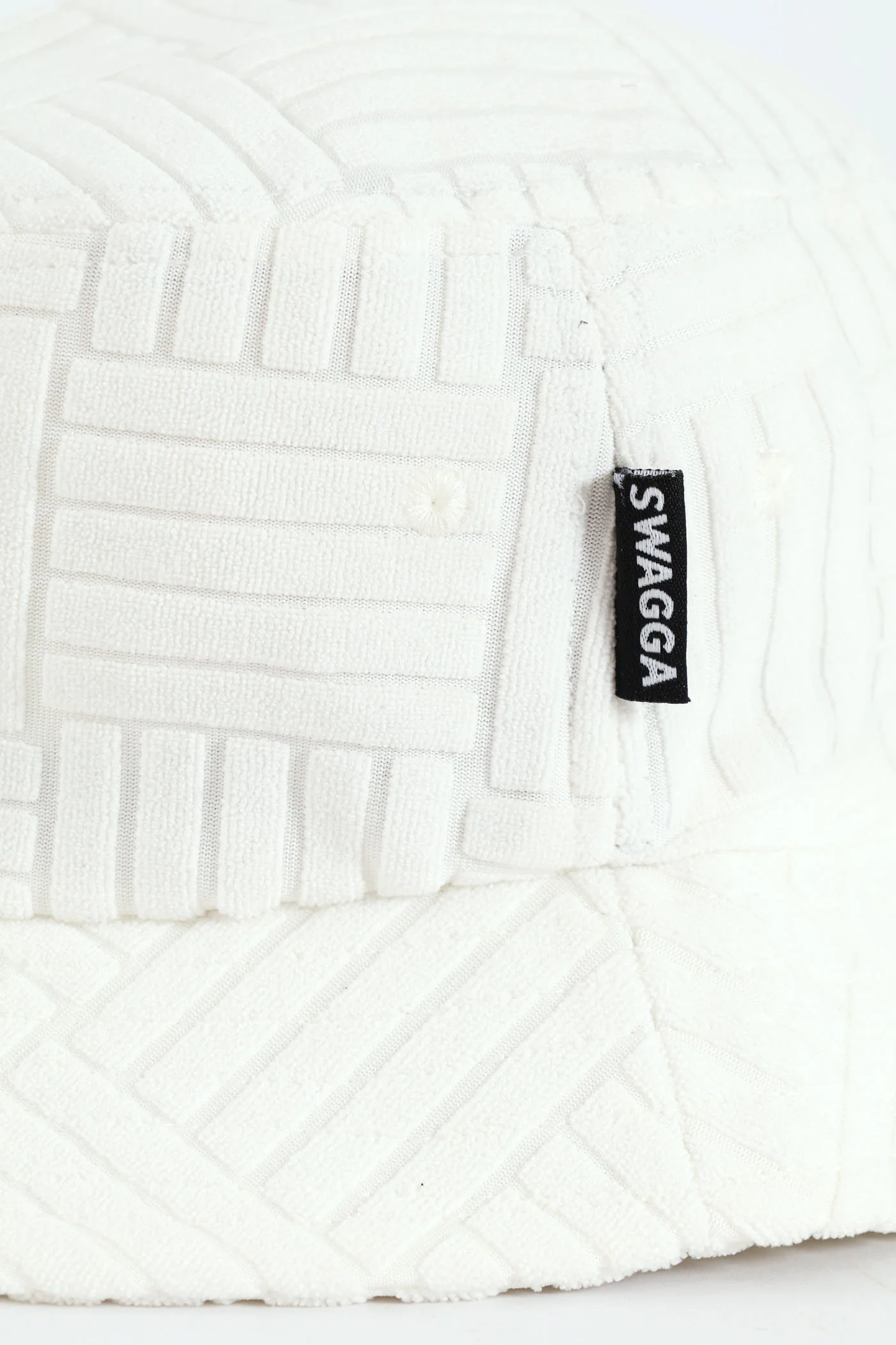Square Design Bucket Hat - White - Image 2