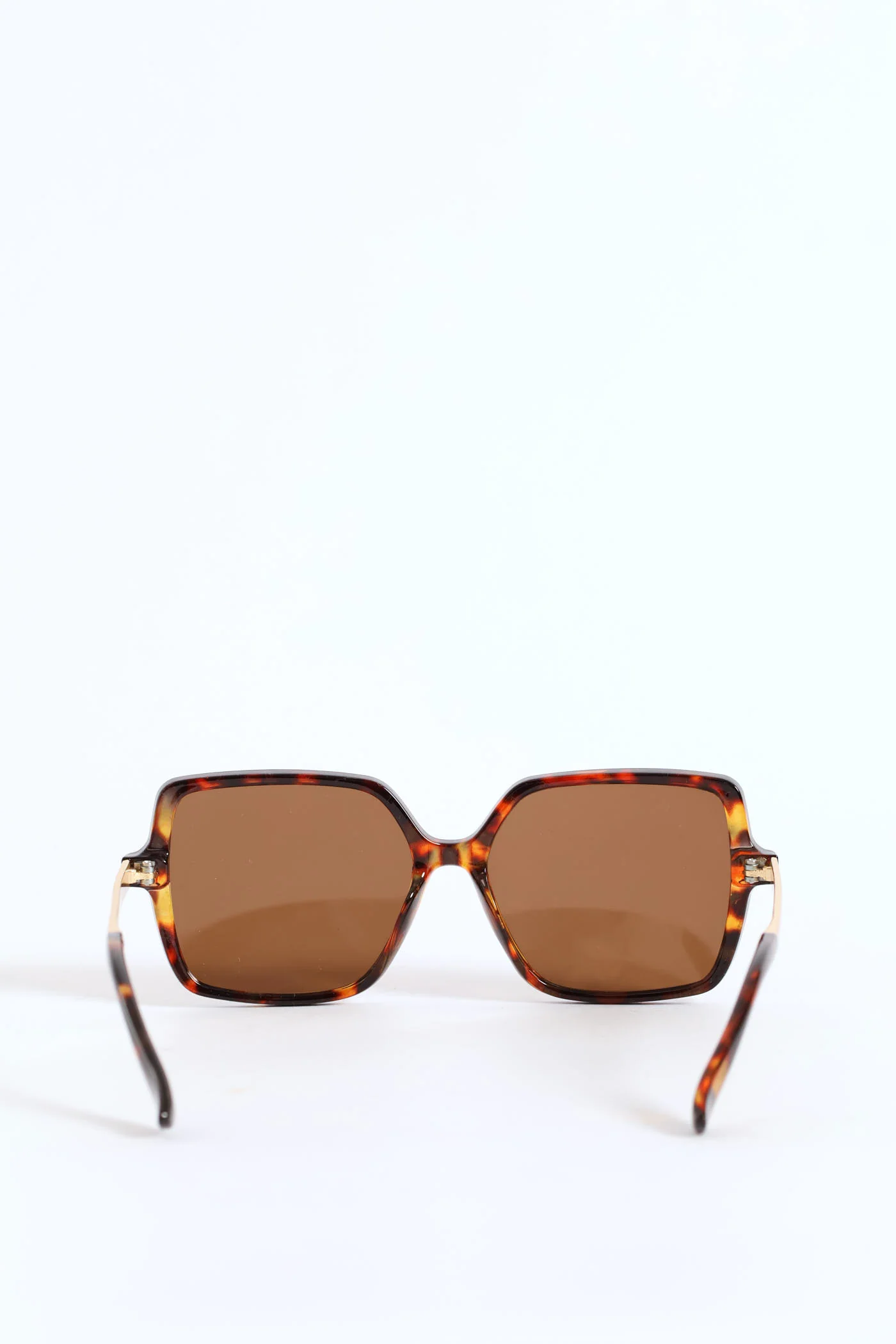 Square Frame Brown Lense Sunglasses - Tortoise - Image 4
