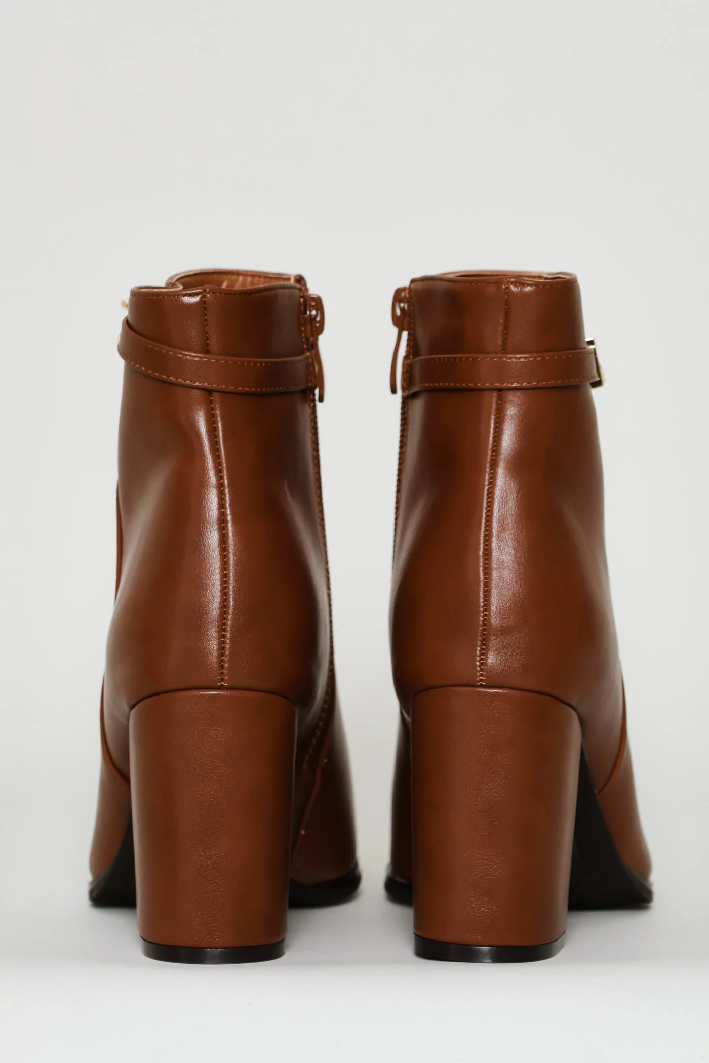 Square Heel Ankle Boot - Tan - Image 4