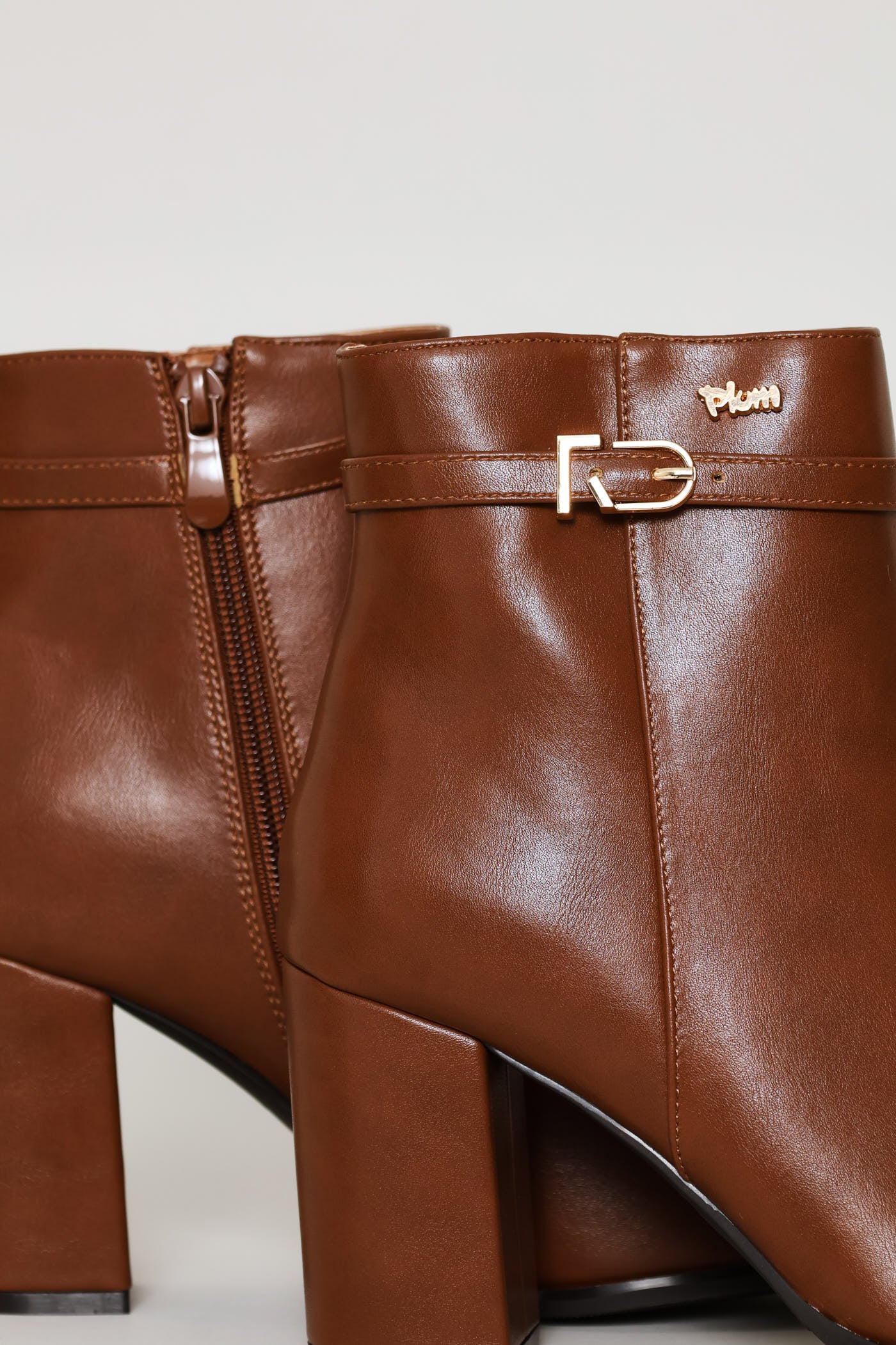 Square Heel Ankle Boot - Tan - Image 5