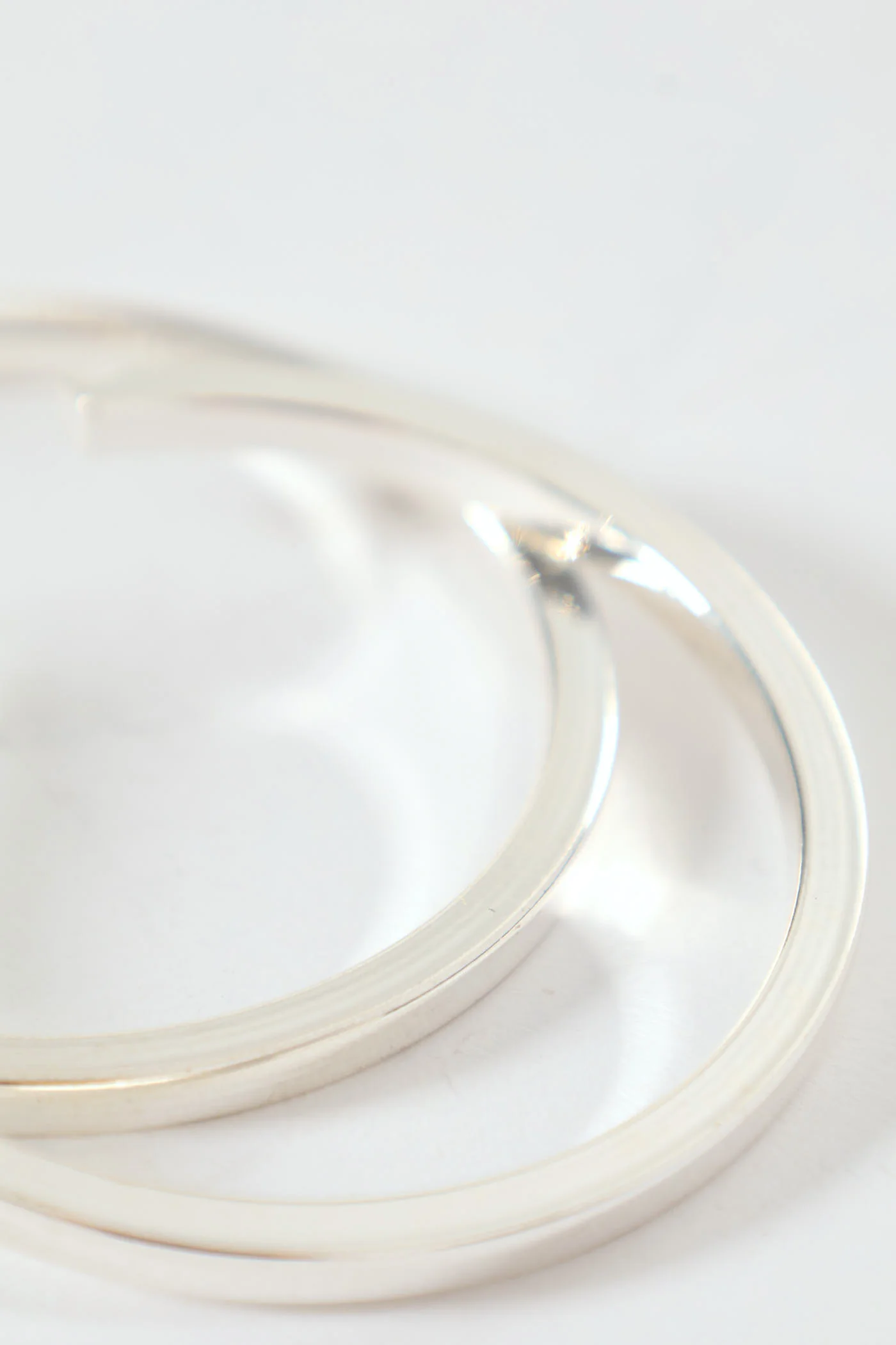 Solid Hoop Earrings - Silver - Image 2