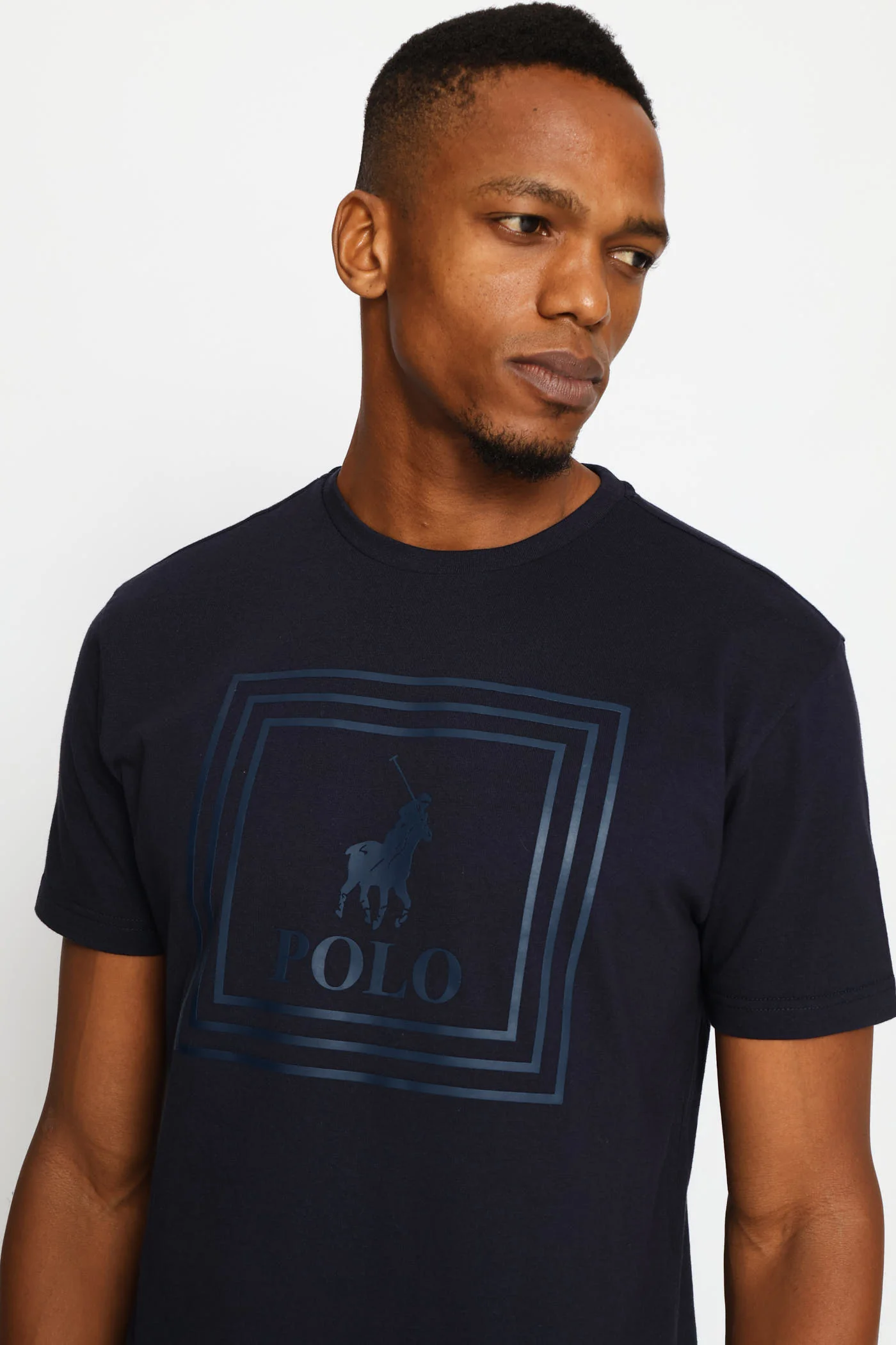 Square Pony Printed Tee - Navy - Image 2
