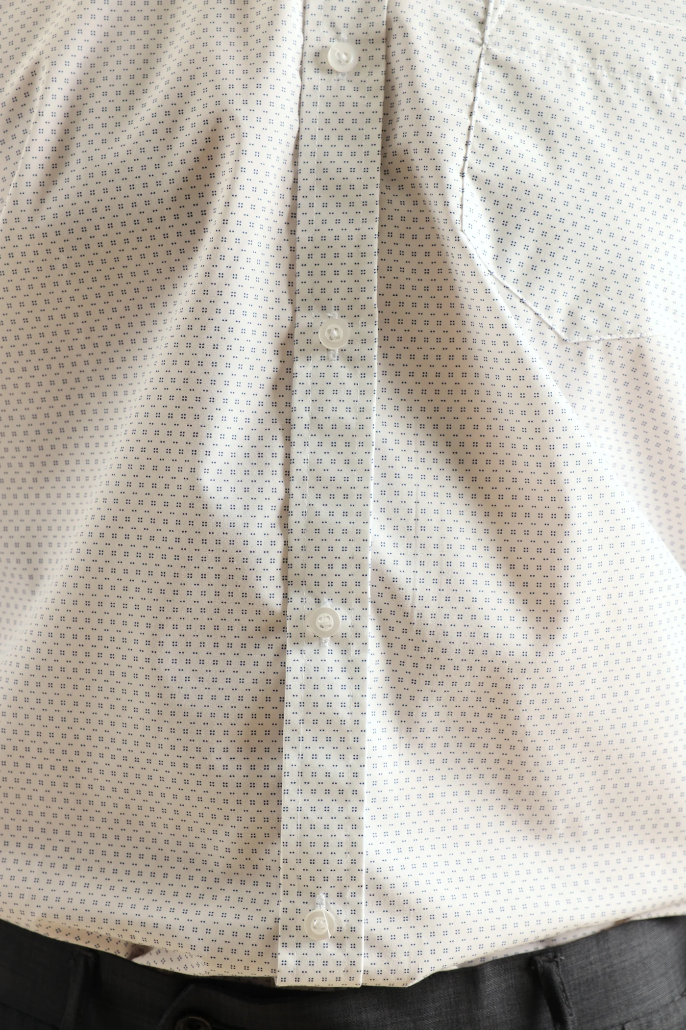 Square Spot Shirt - White/Blue - Image 3