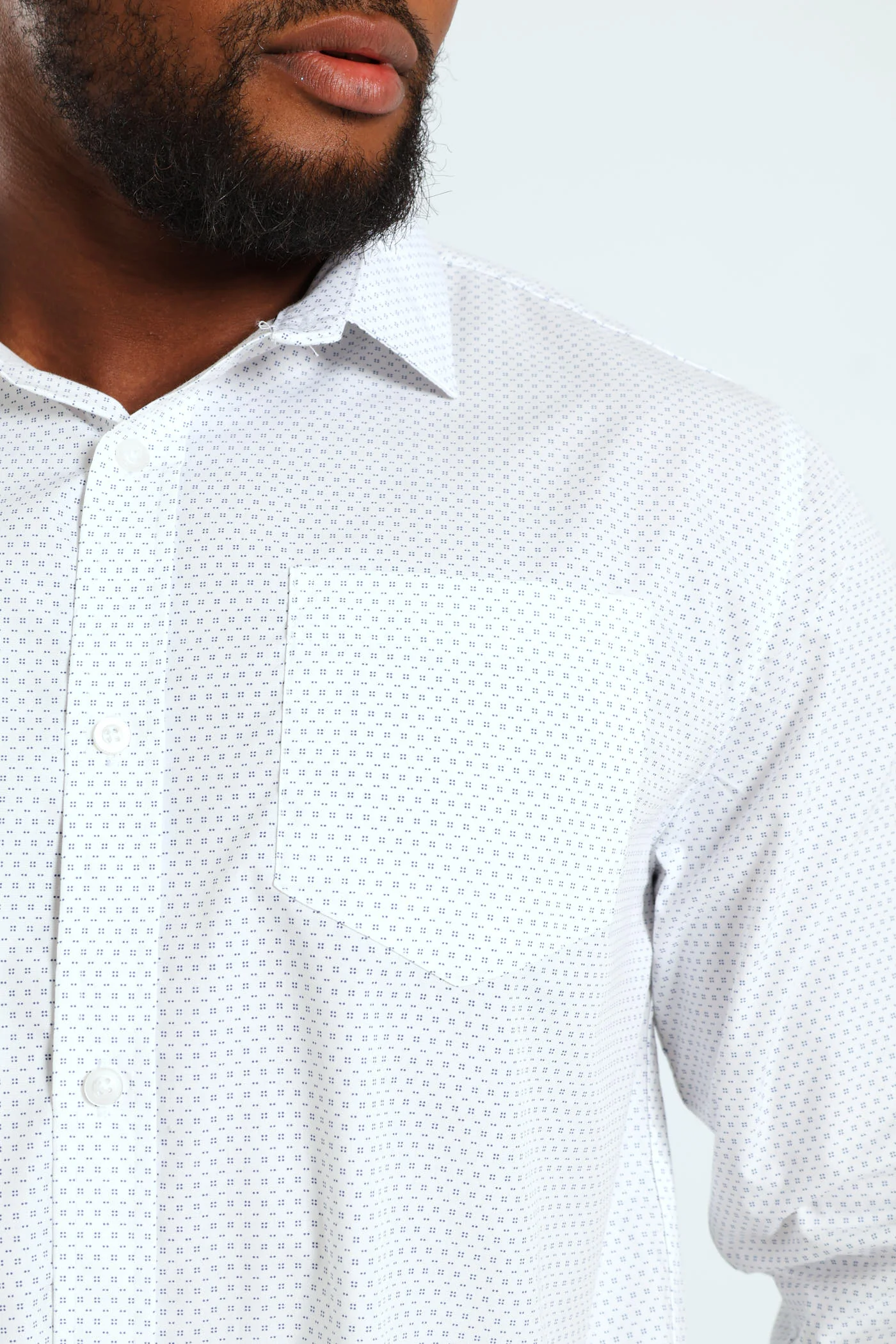 Square Spot Shirt - White/Blue - Image 7
