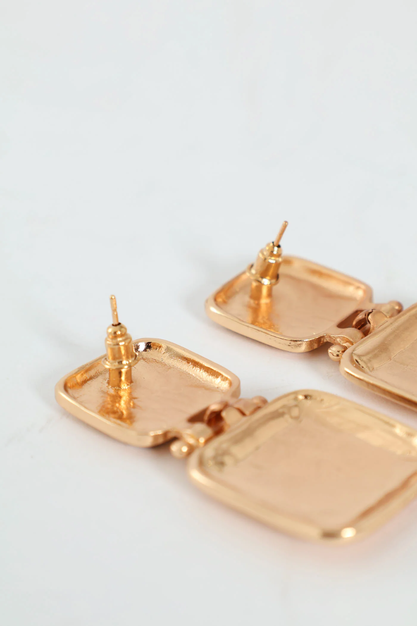 Square Statemenet Earring - Gold - Image 3