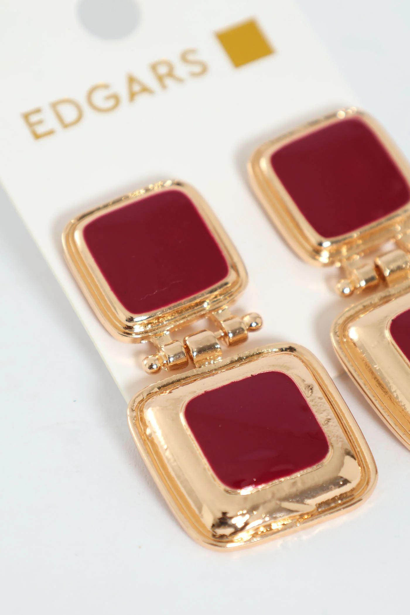 Square Statement Earring - Gold - Image 2