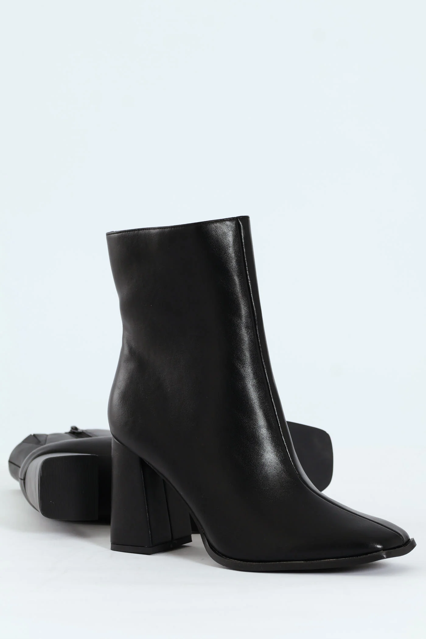 Square Toe Ankle Boot - Black - Image 3
