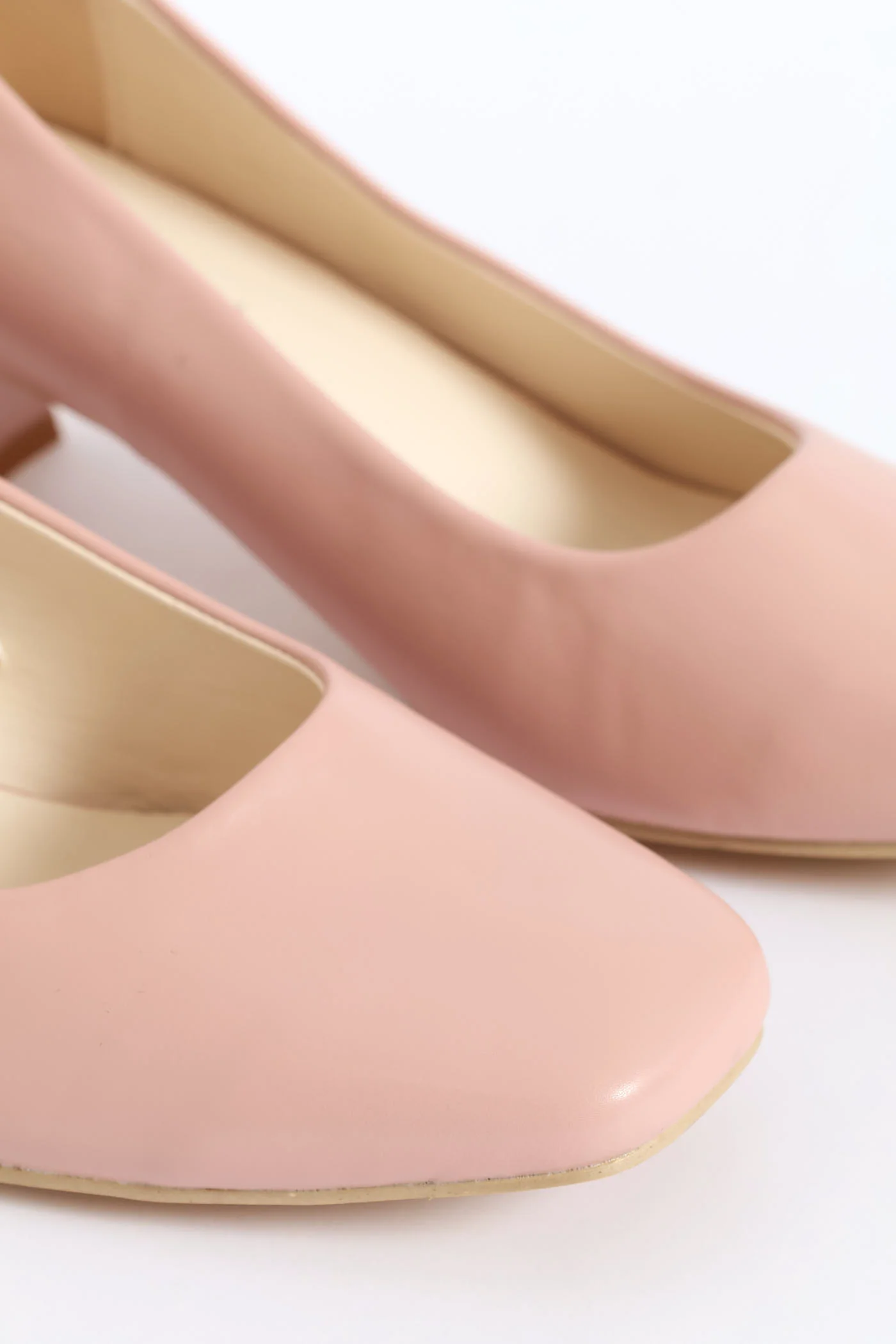 Square Toe Block Court Heel - Mink - Image 2