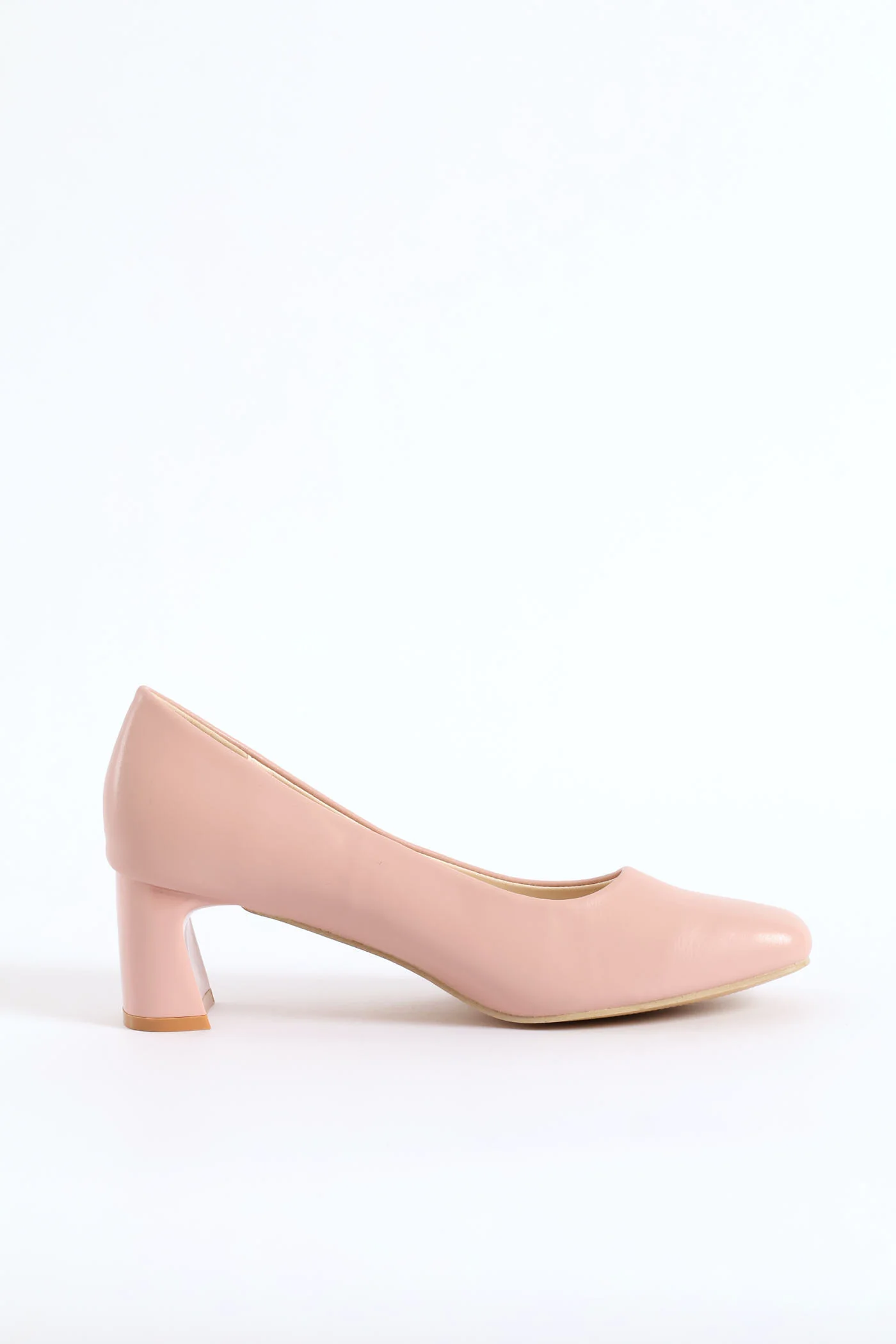 Square Toe Block Court Heel - Mink - Image 3