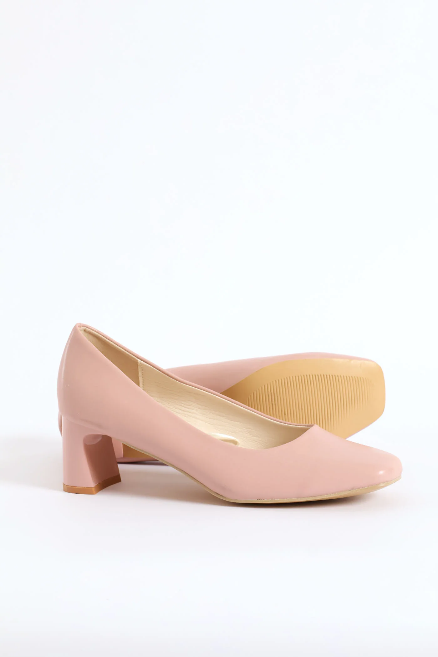 Square Toe Block Court Heel - Mink - Image 6