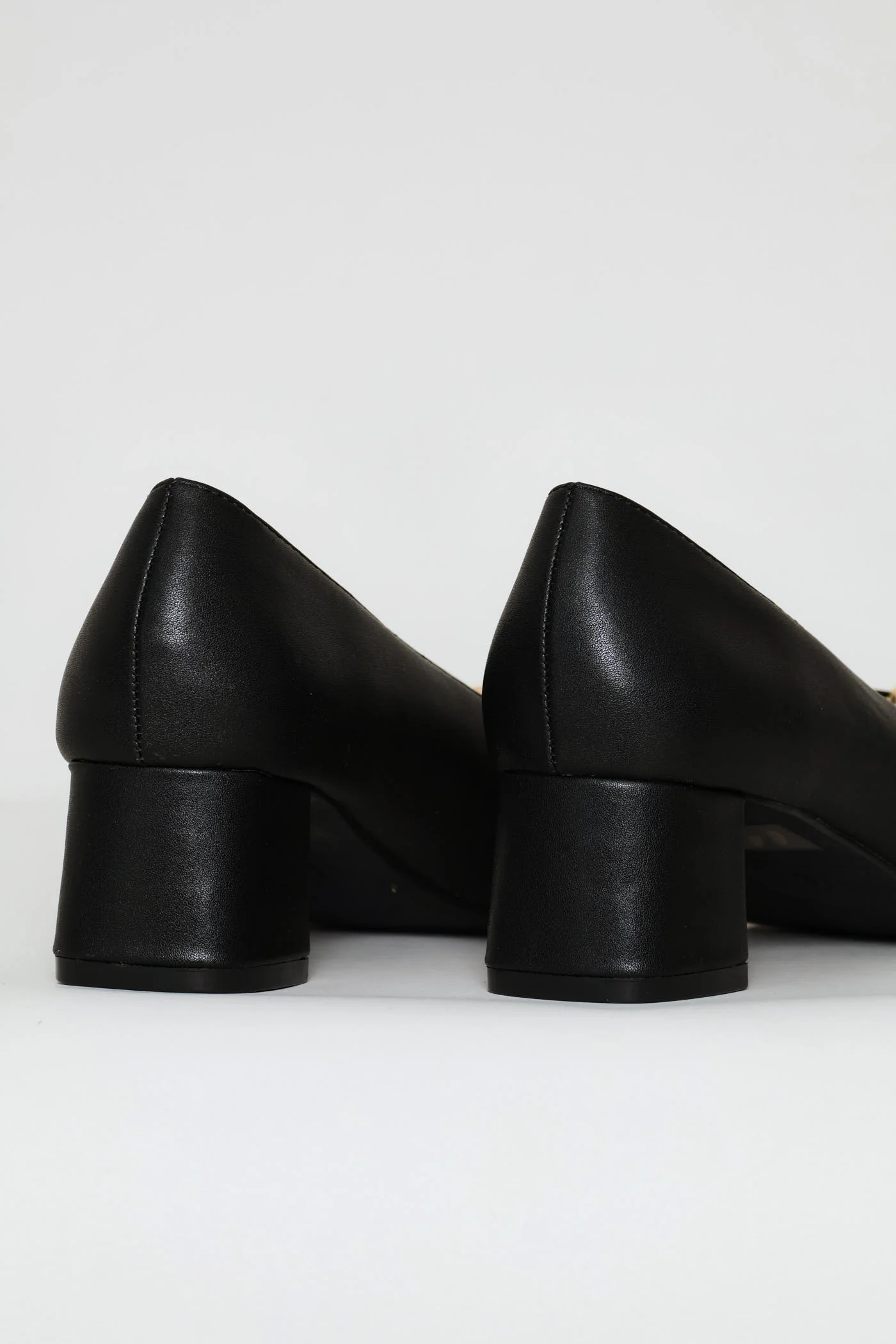 Square Toe Court Block Heel - Black - Image 5