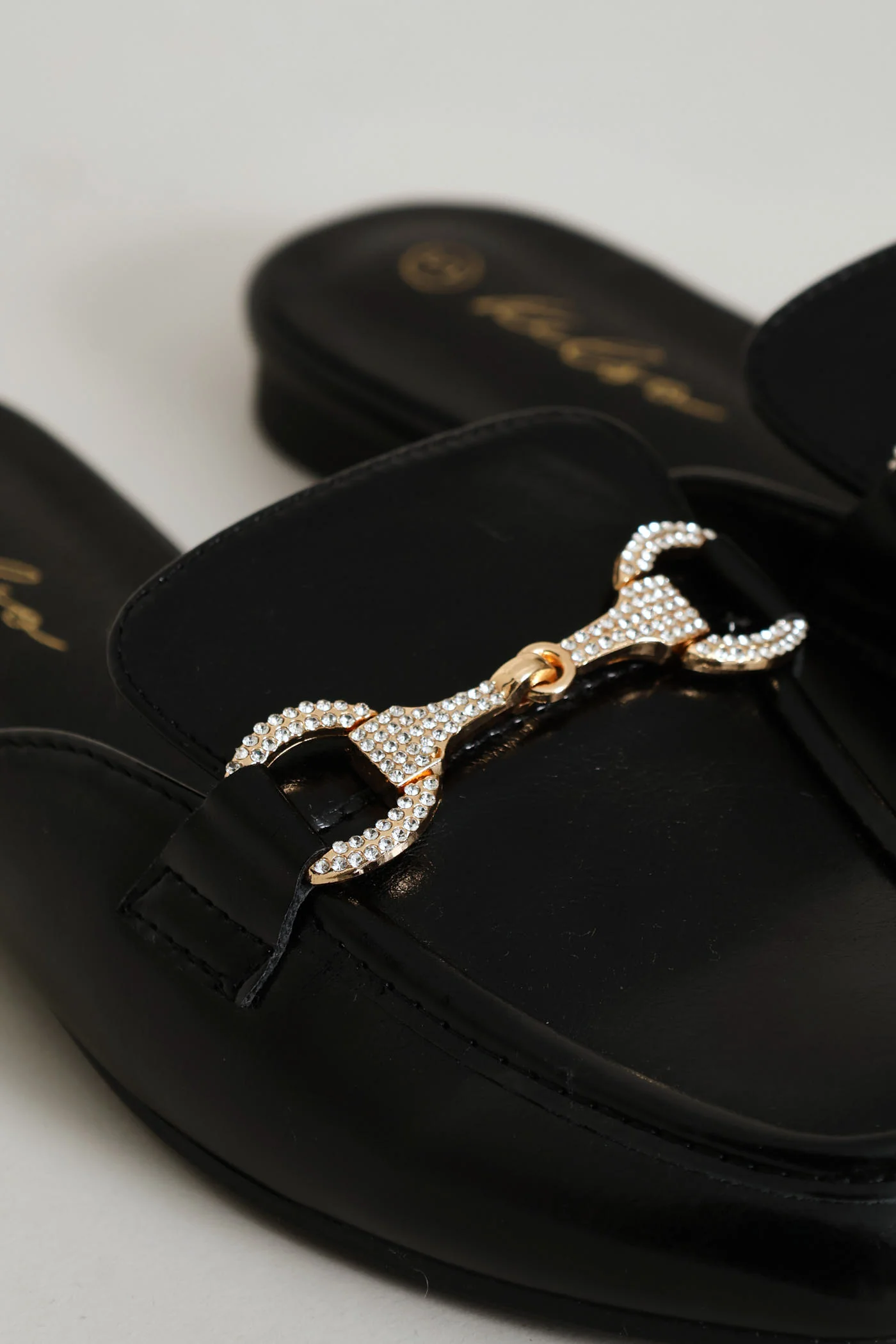 Square Toe Metal Trim Slip On - Black - Image 2