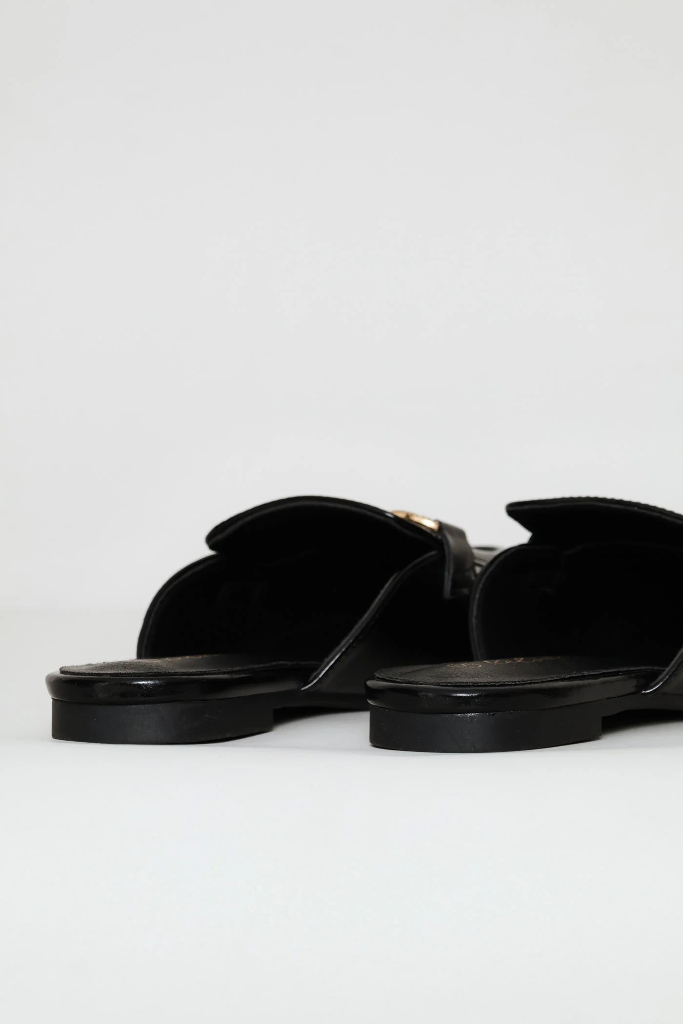 Square Toe Metal Trim Slip On - Black - Image 6