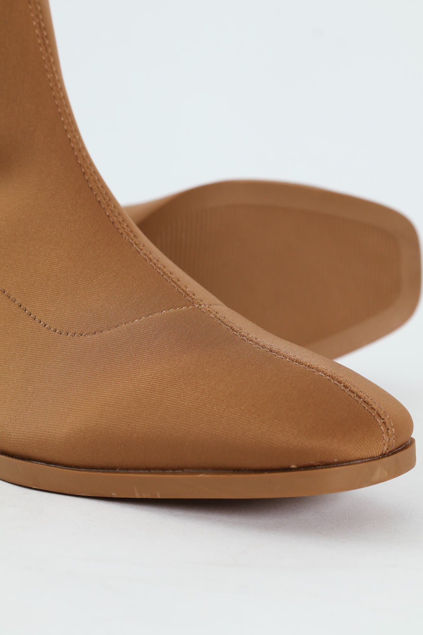 Square Toe Pull Up Ankle Boot - Beige - Image 4