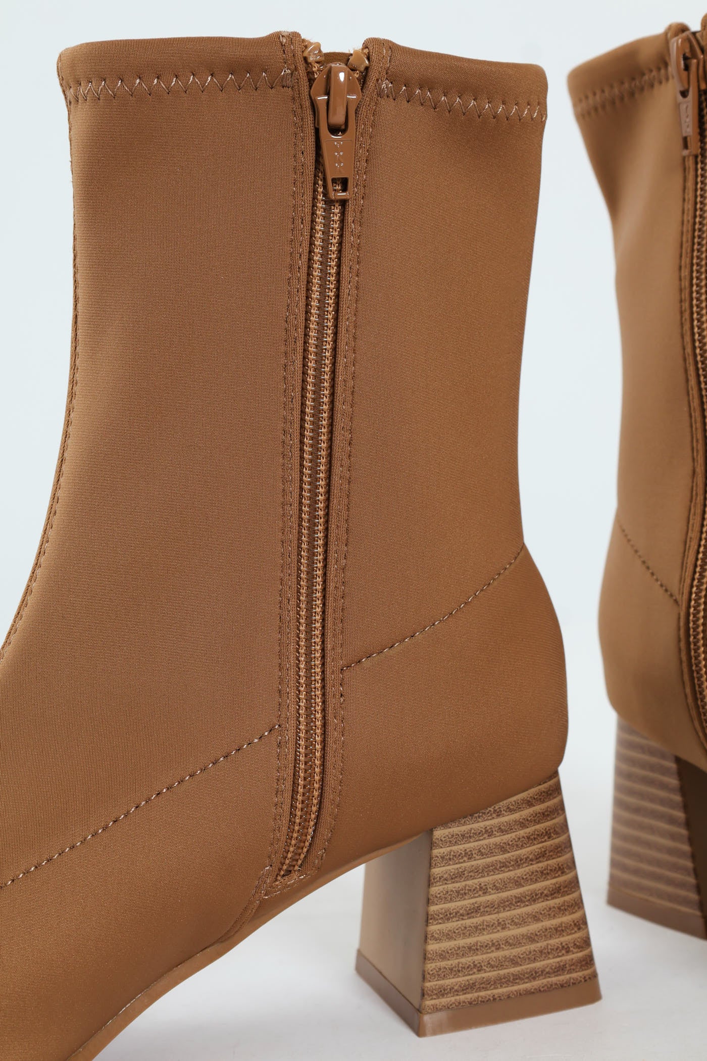 Square Toe Pull Up Ankle Boot - Beige - Image 8