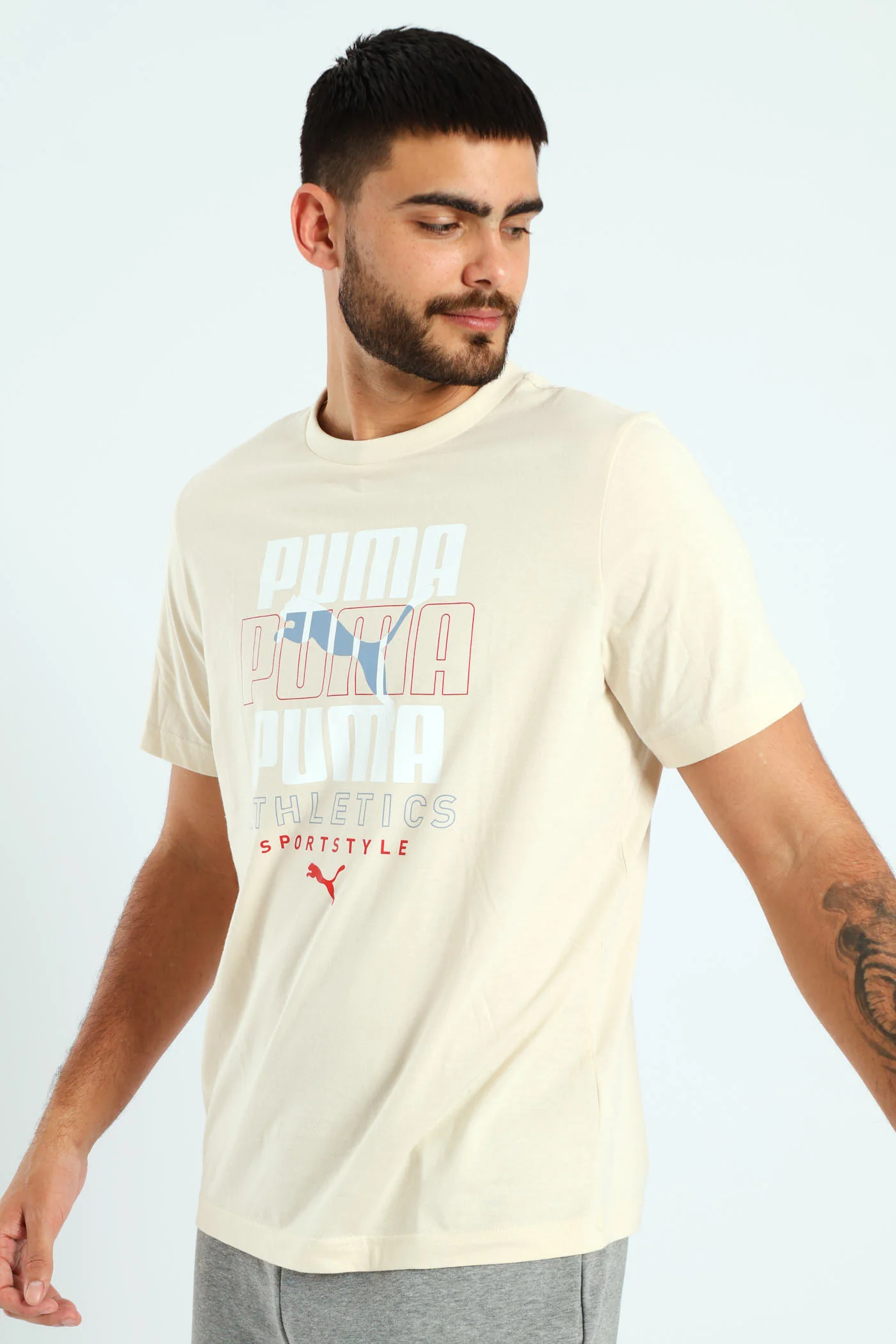 Stacked Graphic Tee - Cream - Image 3