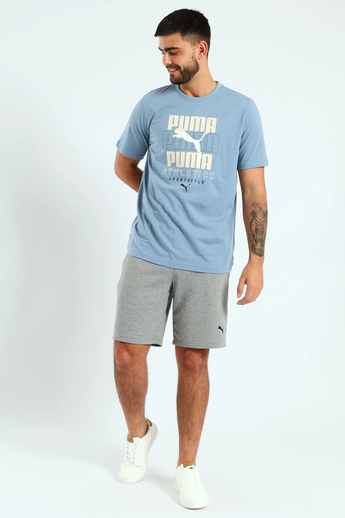 Stacked Graphic Tee - Smokey Blue - Image 2