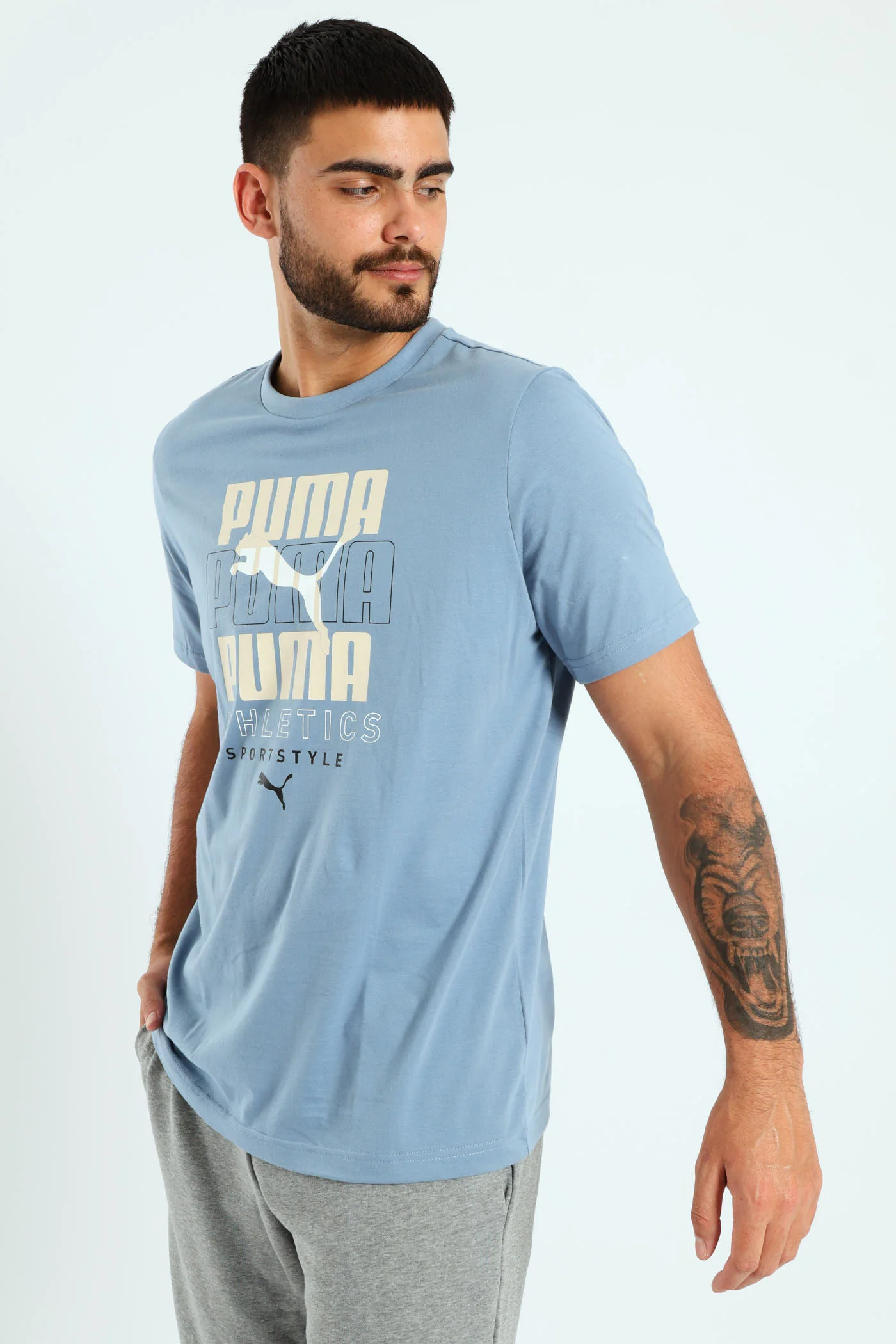 Stacked Graphic Tee - Smokey Blue - Image 3