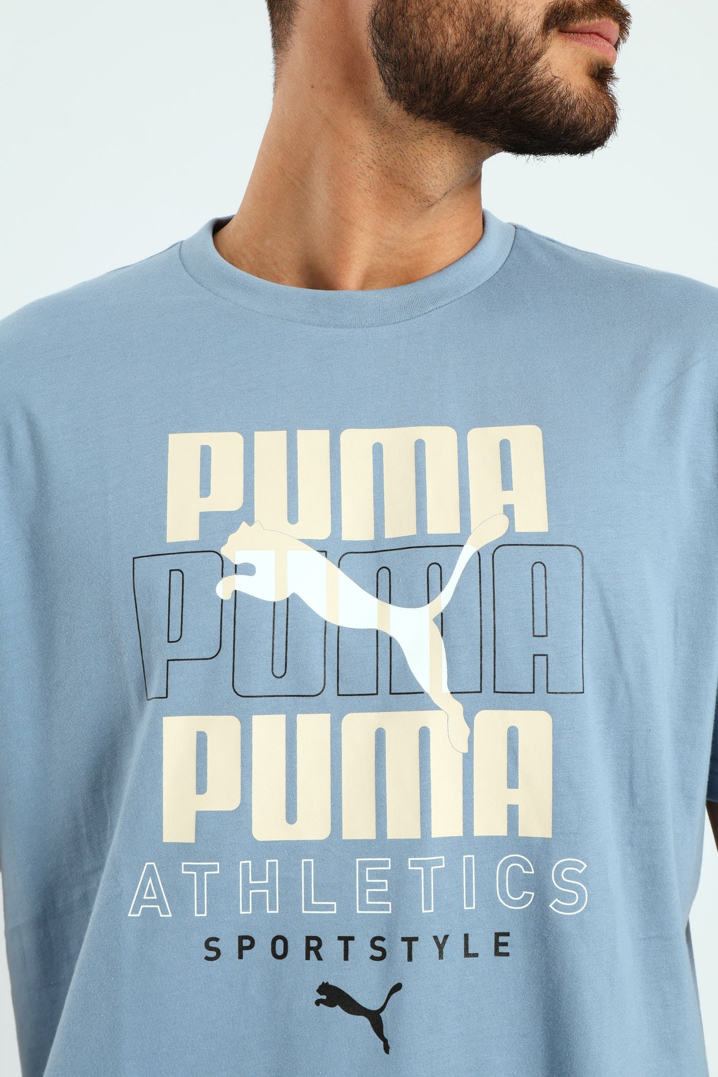 Stacked Graphic Tee - Smokey Blue - Image 4