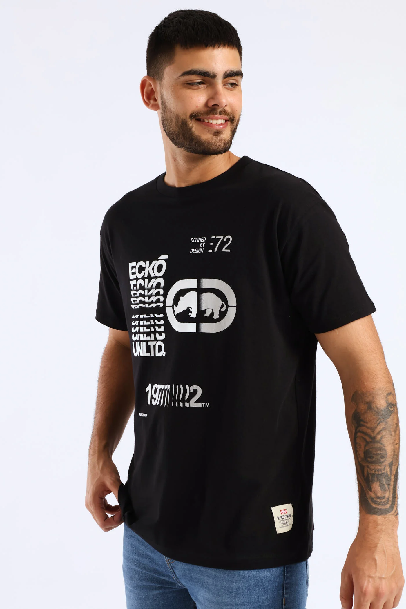 Stacked Logo Tee - Black - Image 3
