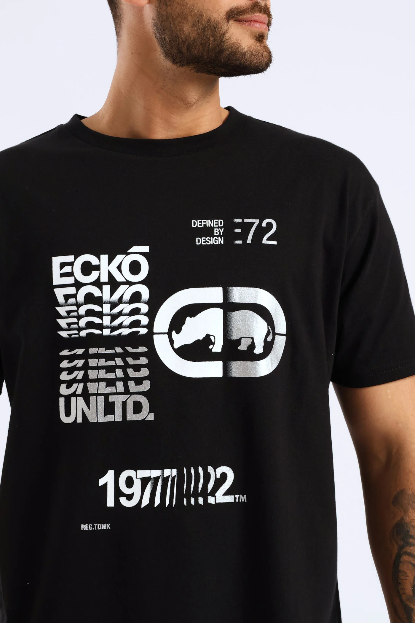 Stacked Logo Tee - Black - Image 4