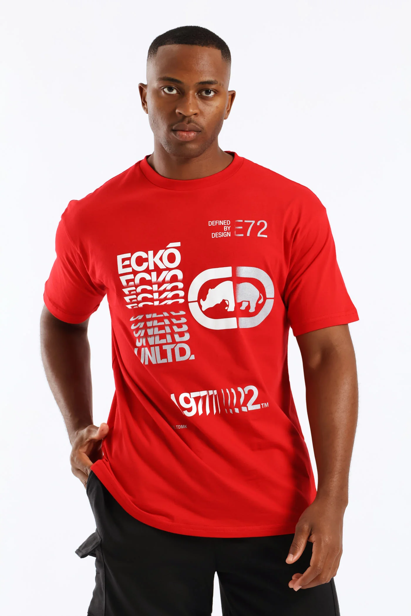 Stacked Logo Tee - Red - Image 3