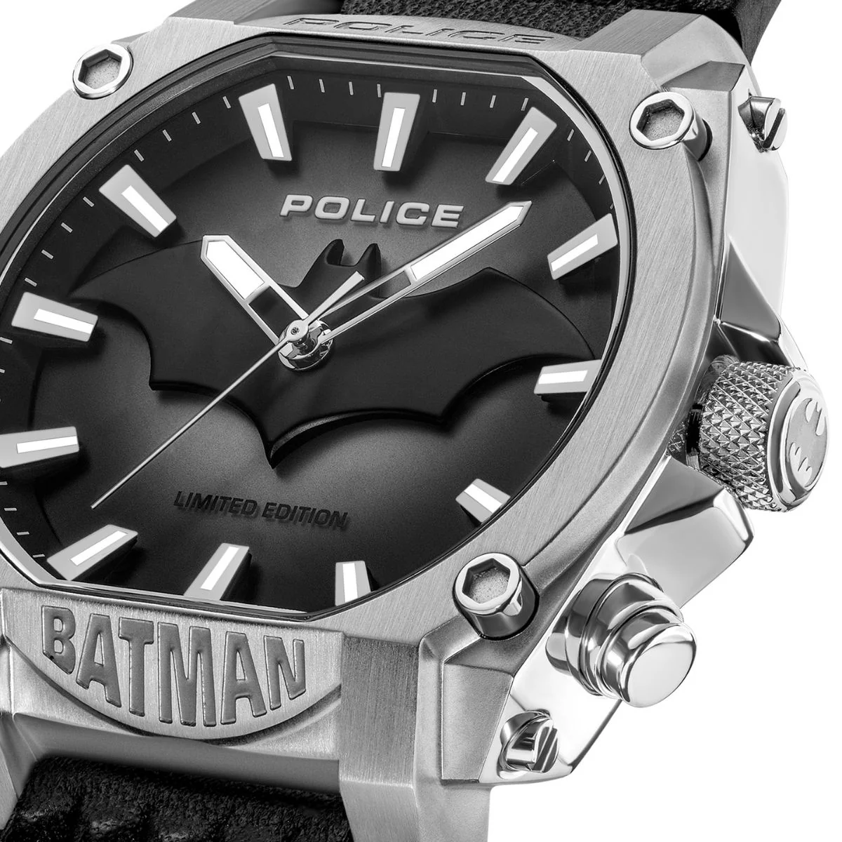 Stainless Steel Case & Black Dial "BATMAN" Watch With Led Back Light - Image 4