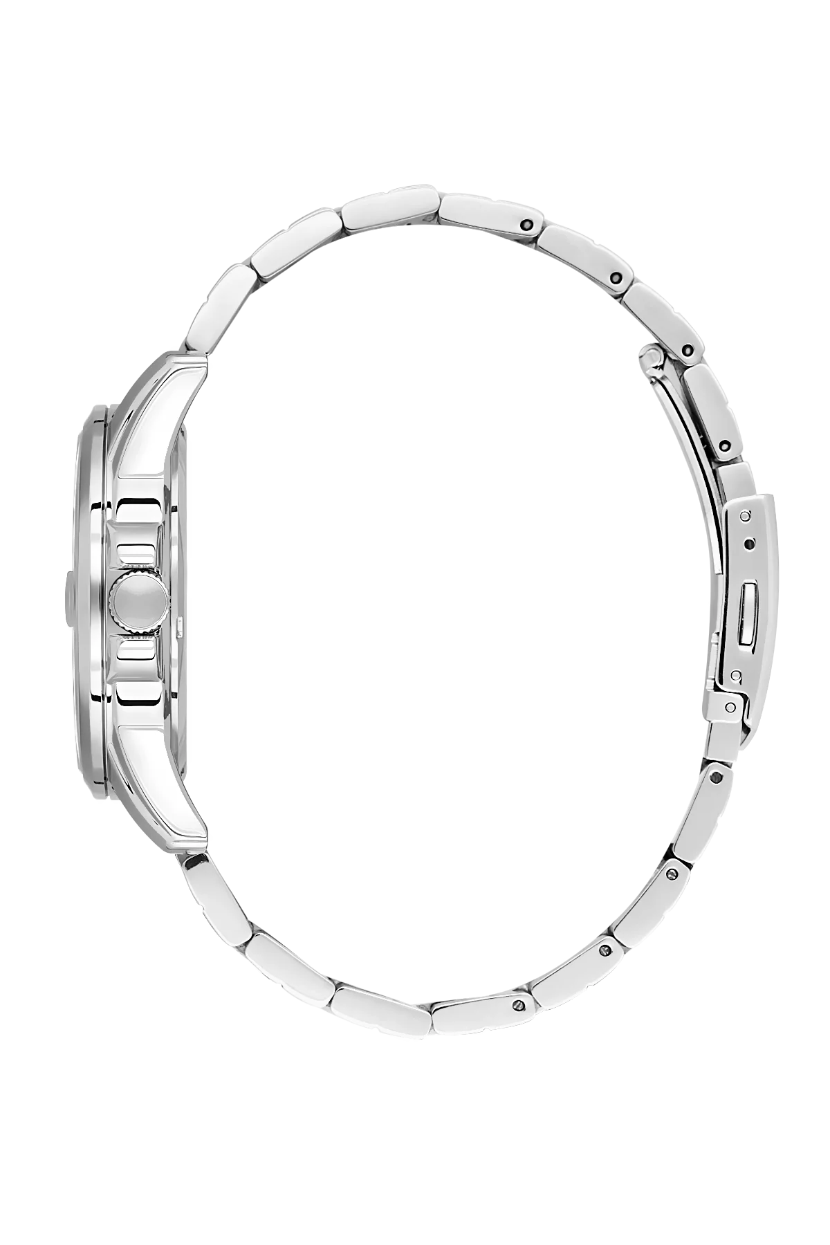 Stainless Steel Case & Silver Dial Watch With Stainless Steel Bracelet - Silver - Image 2