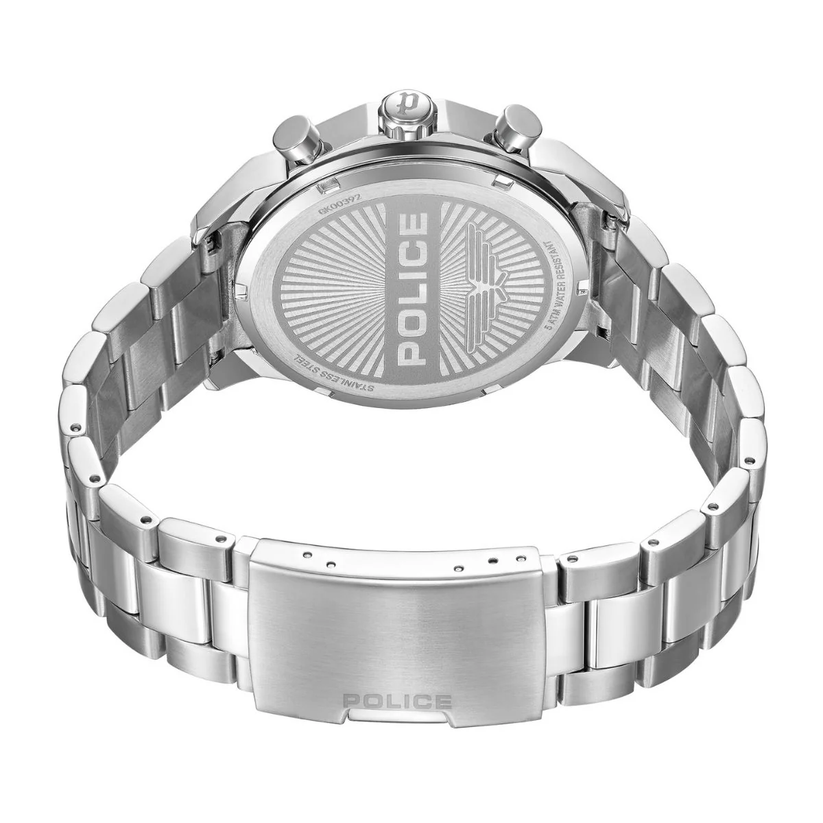 Stainless Steel Case With Black Dial & Steel Bracelet Strap Watch - Silver - Image 3