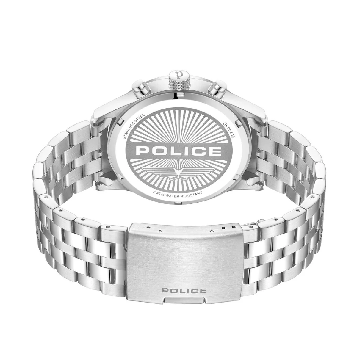 Stainless Steel Case With Black Dial & Steel Bracelet Strap Watch - Silver - Image 4