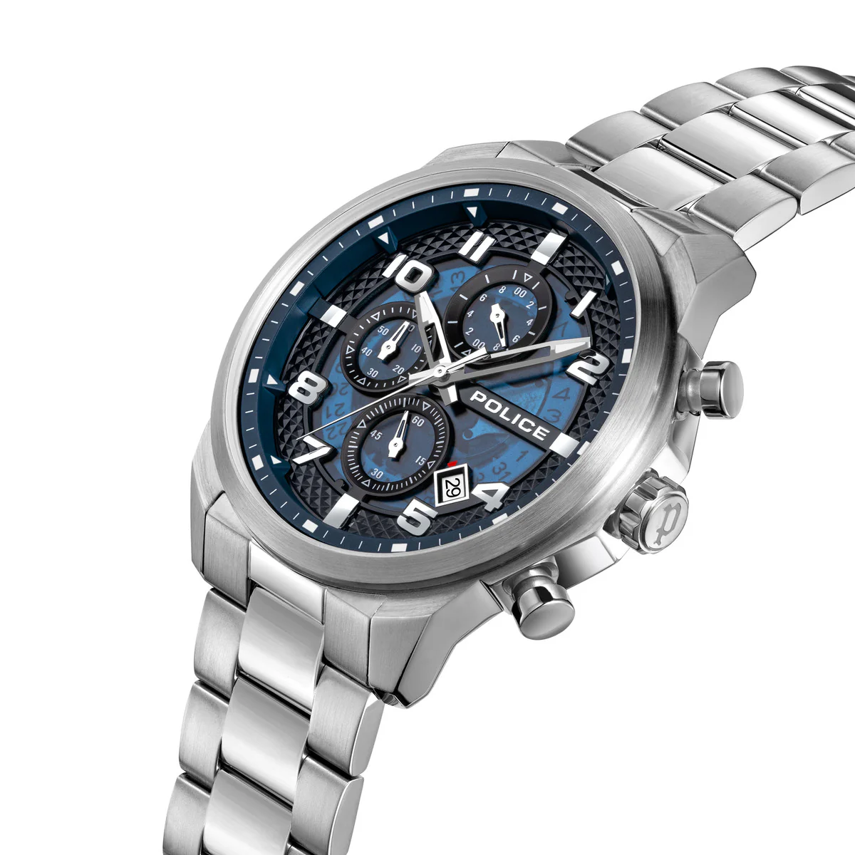 Stainlesss Steel Case & Blue Dial Watch With Stainless Steel Bracelet Strap - Image 2
