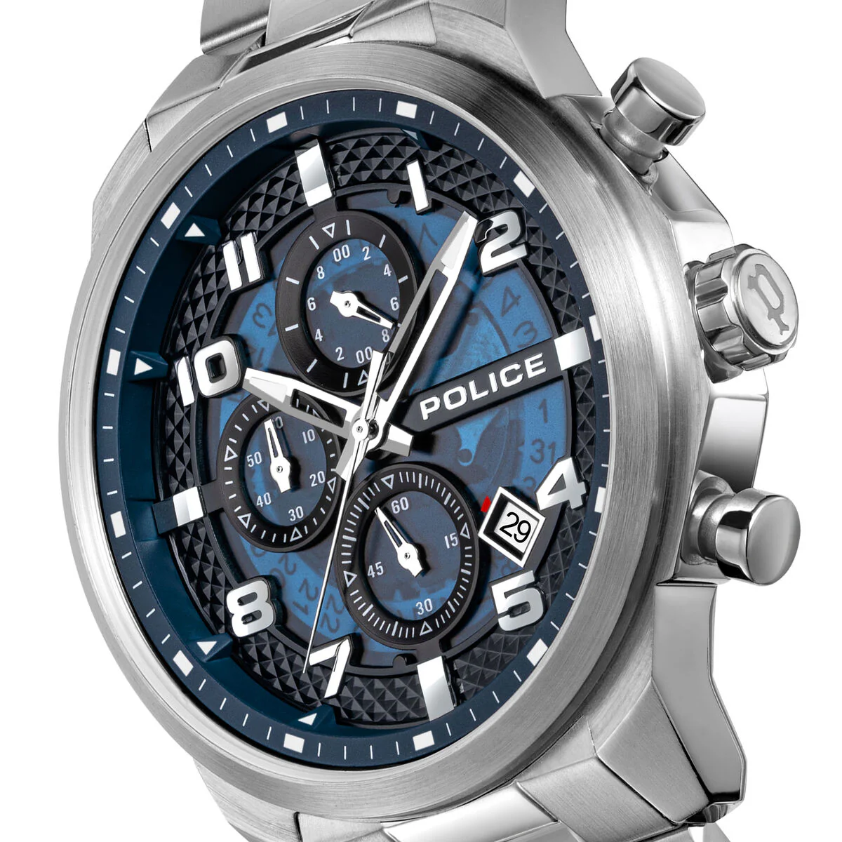 Stainlesss Steel Case & Blue Dial Watch With Stainless Steel Bracelet Strap - Image 4