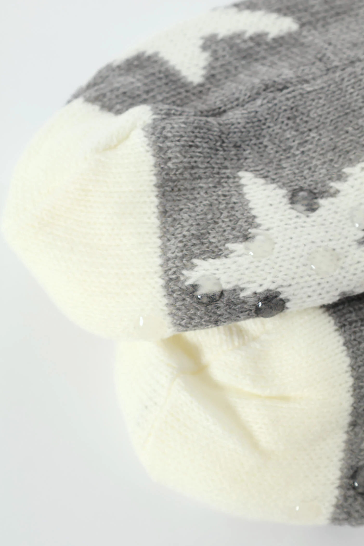 Star Knit Bed Socks - White/Grey - Image 4