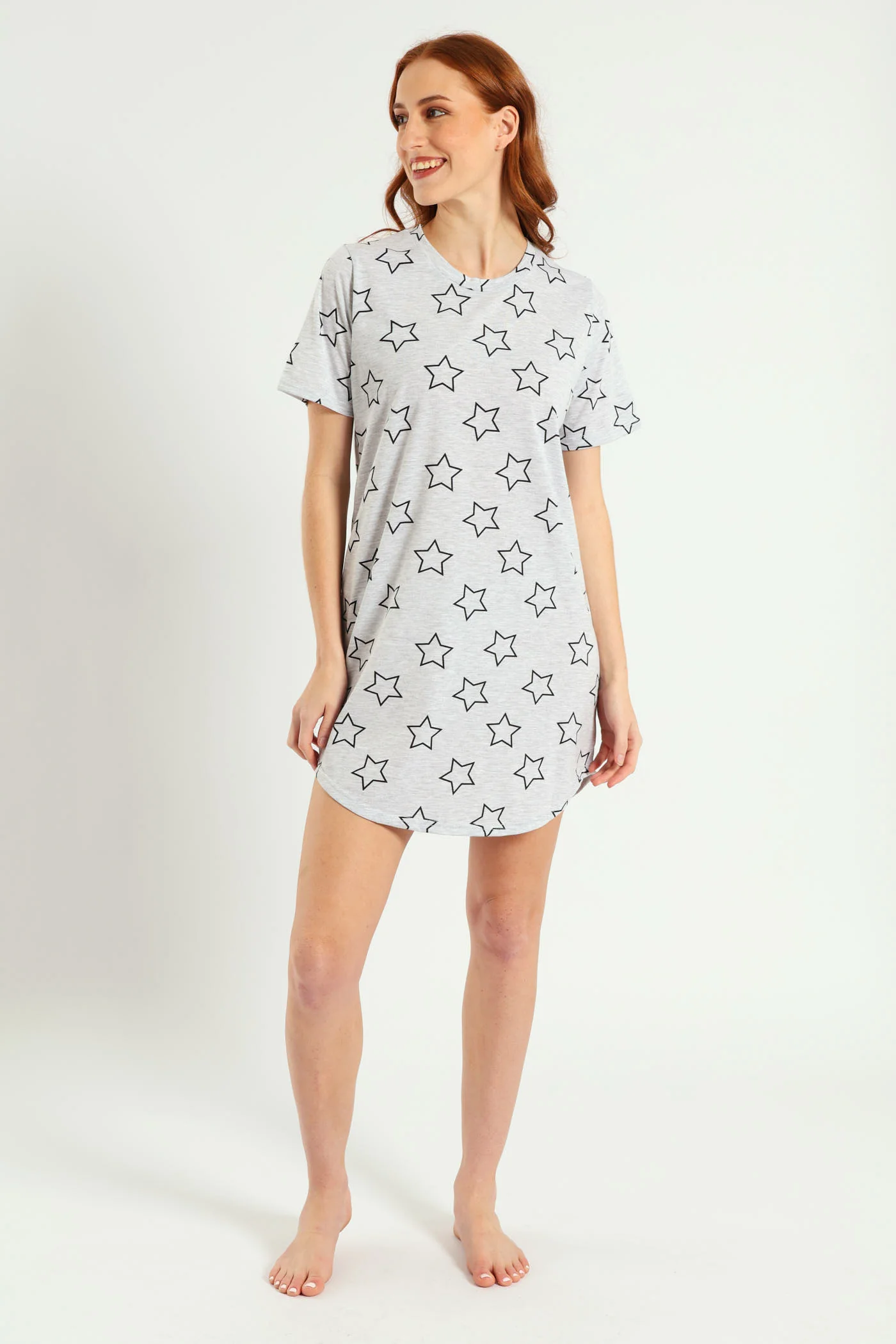 Stars Sleepshirt - Grey Melange - Image 2
