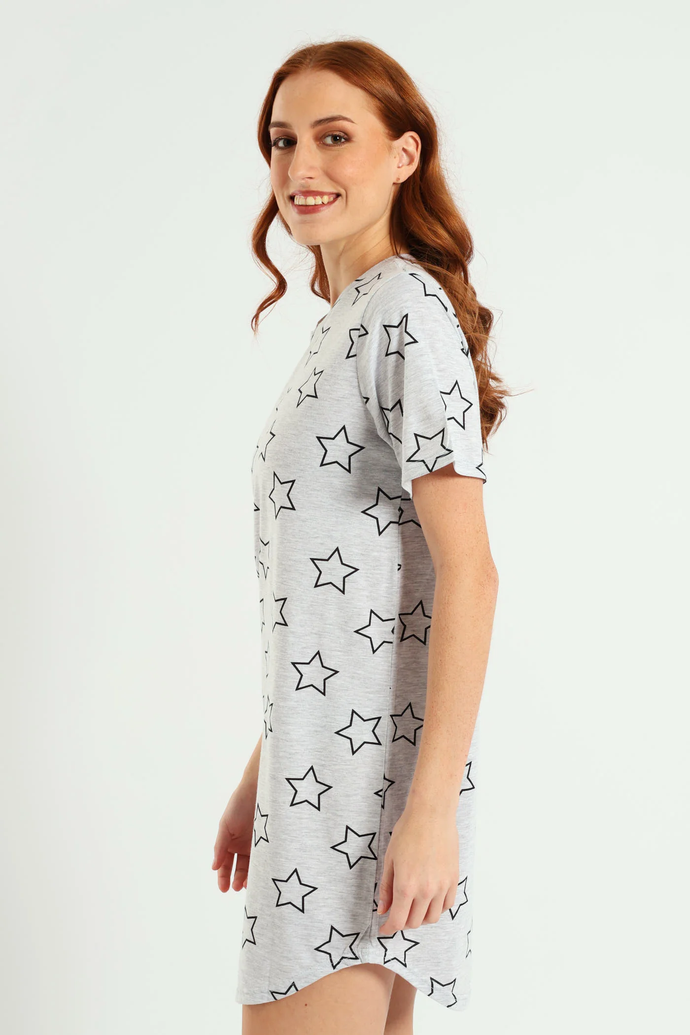 Stars Sleepshirt - Grey Melange - Image 3