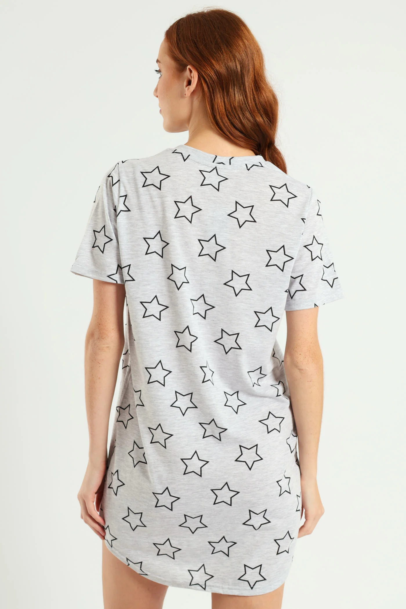Stars Sleepshirt - Grey Melange - Image 4