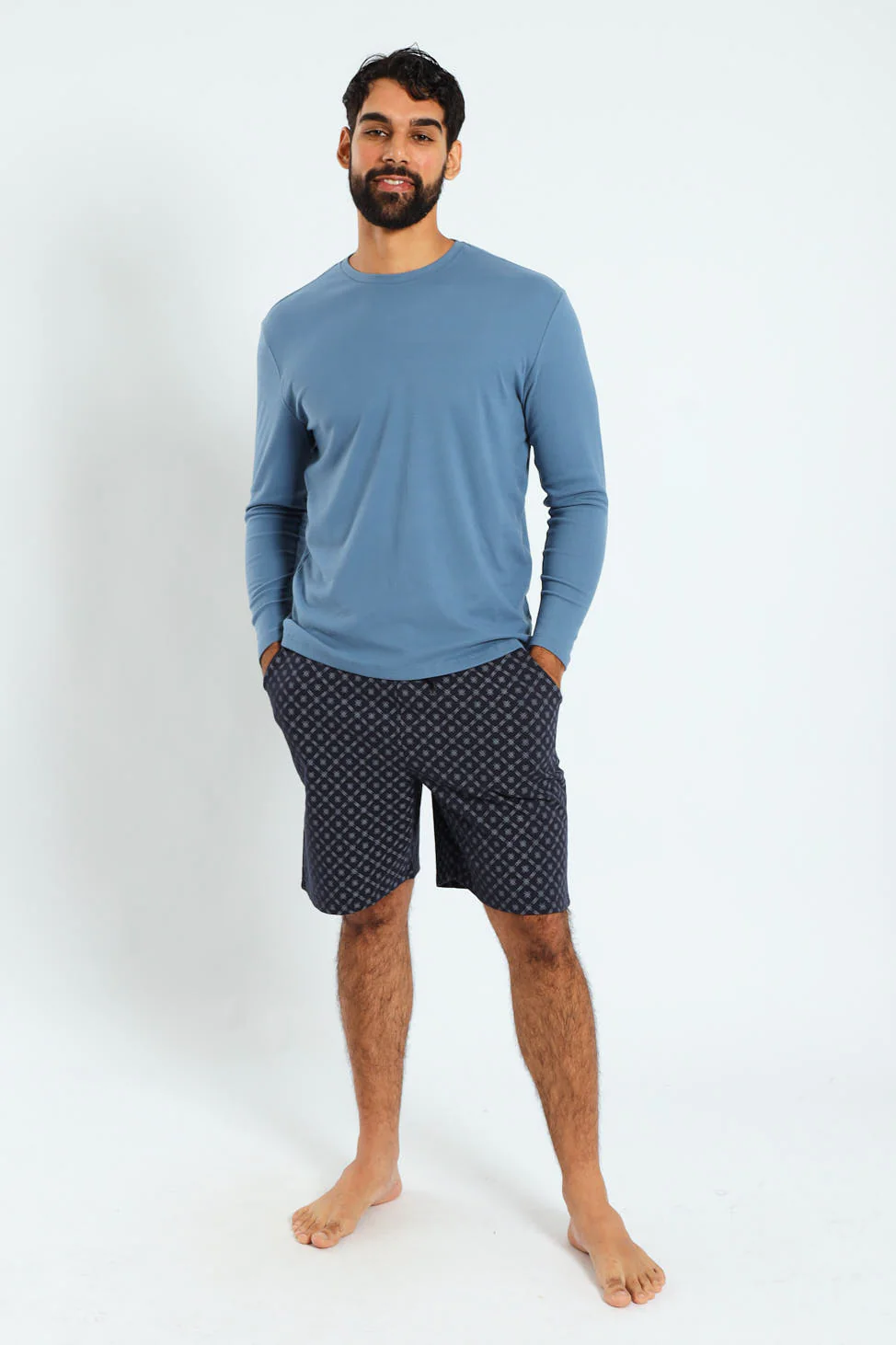 Long Sleeve Interlock Top - Blue - Image 2