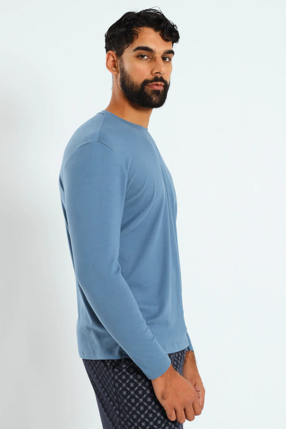 Long Sleeve Interlock Top - Blue - Image 3