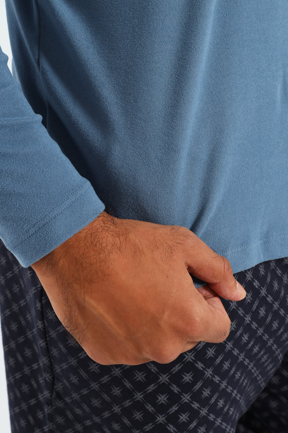 Long Sleeve Interlock Top - Blue - Image 5