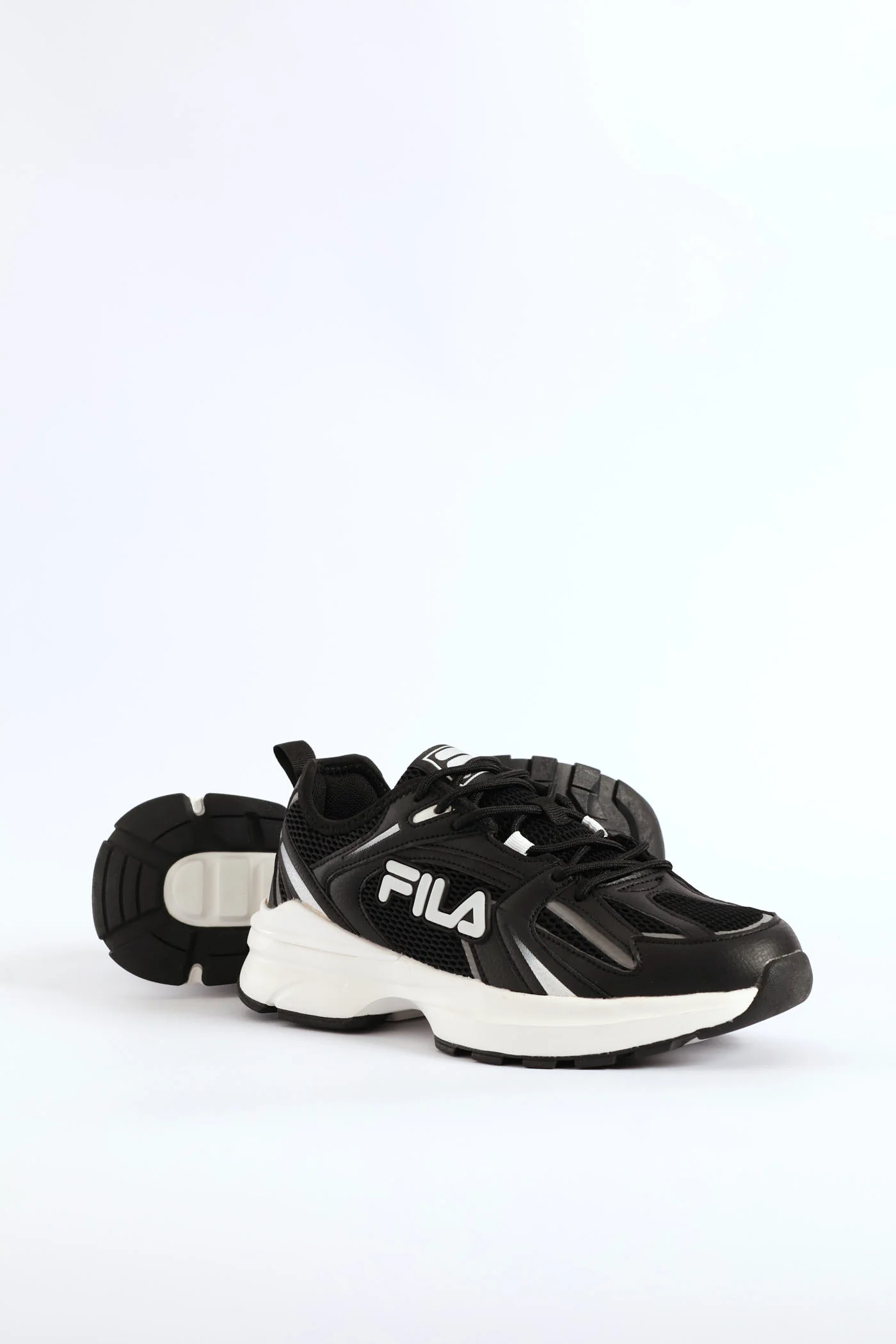 Stevie Lace Up Mesh Trainer - Black/White - Image 3
